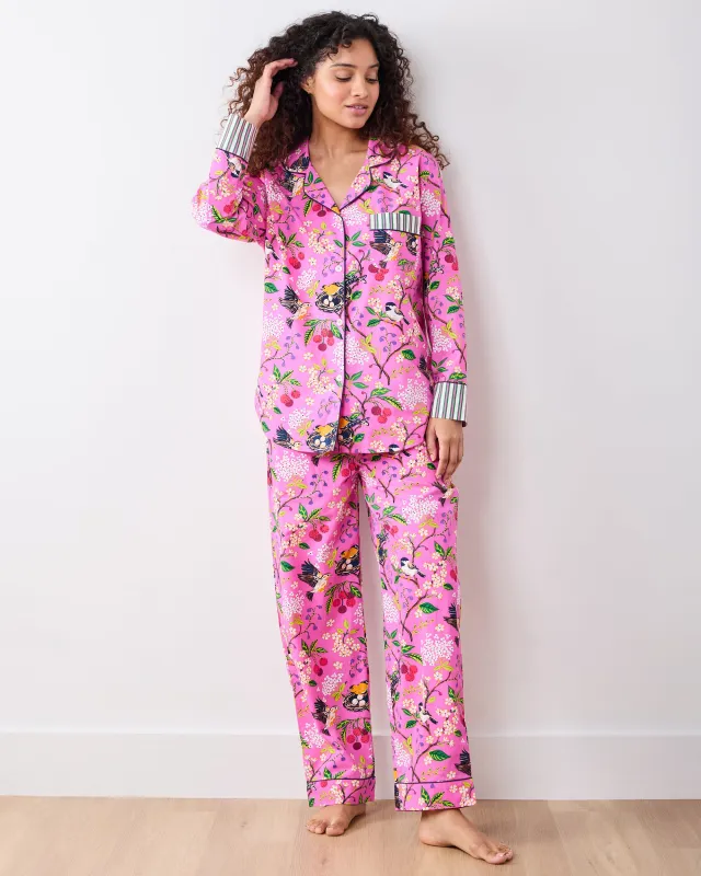 Bird & Blossom - Tall Long PJ Set - Fuchsia Berry made by Printfresh