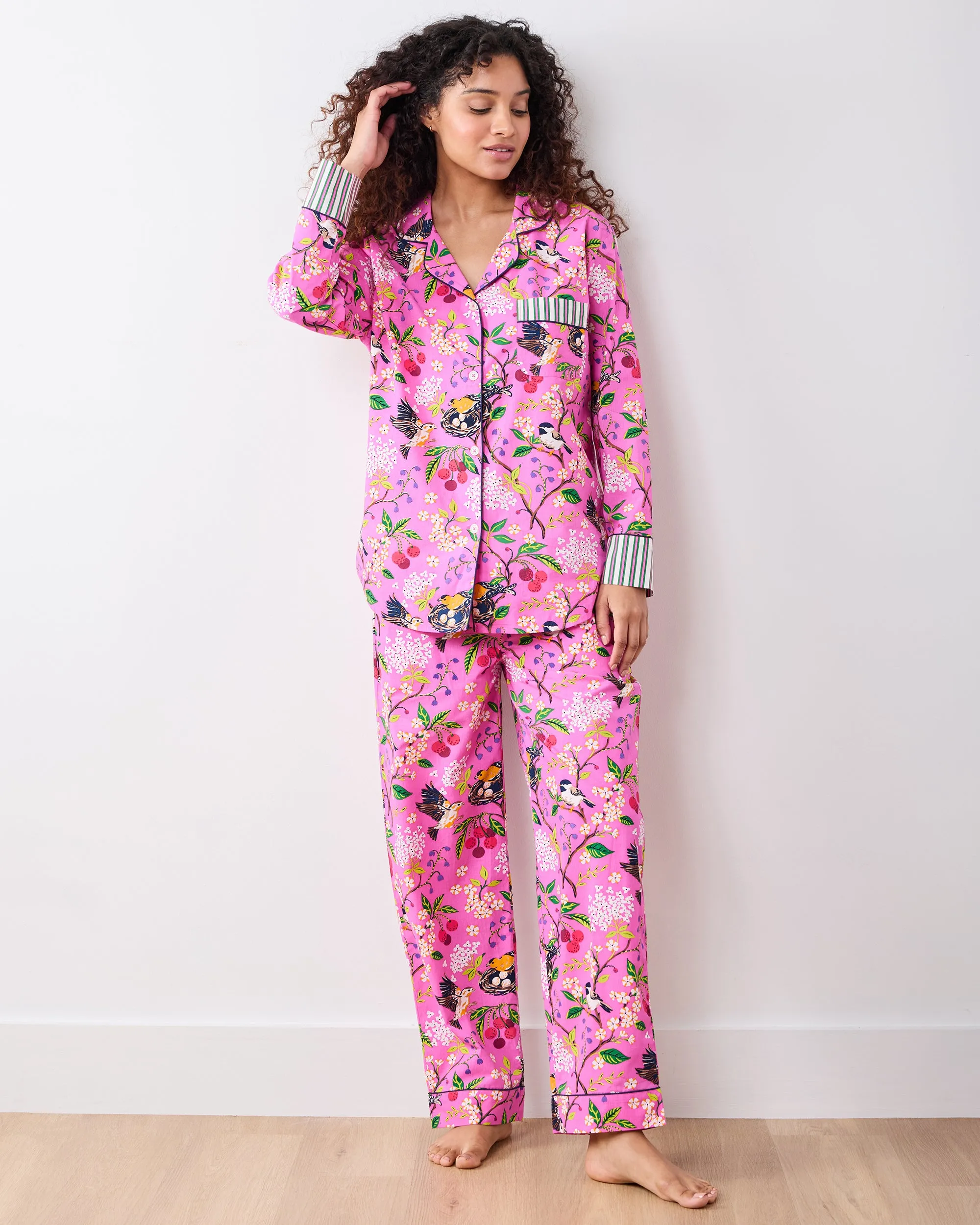 Bird & Blossom - Petite Long PJ Set - Fuchsia Berry sold by Printfresh product image thumbnail 2