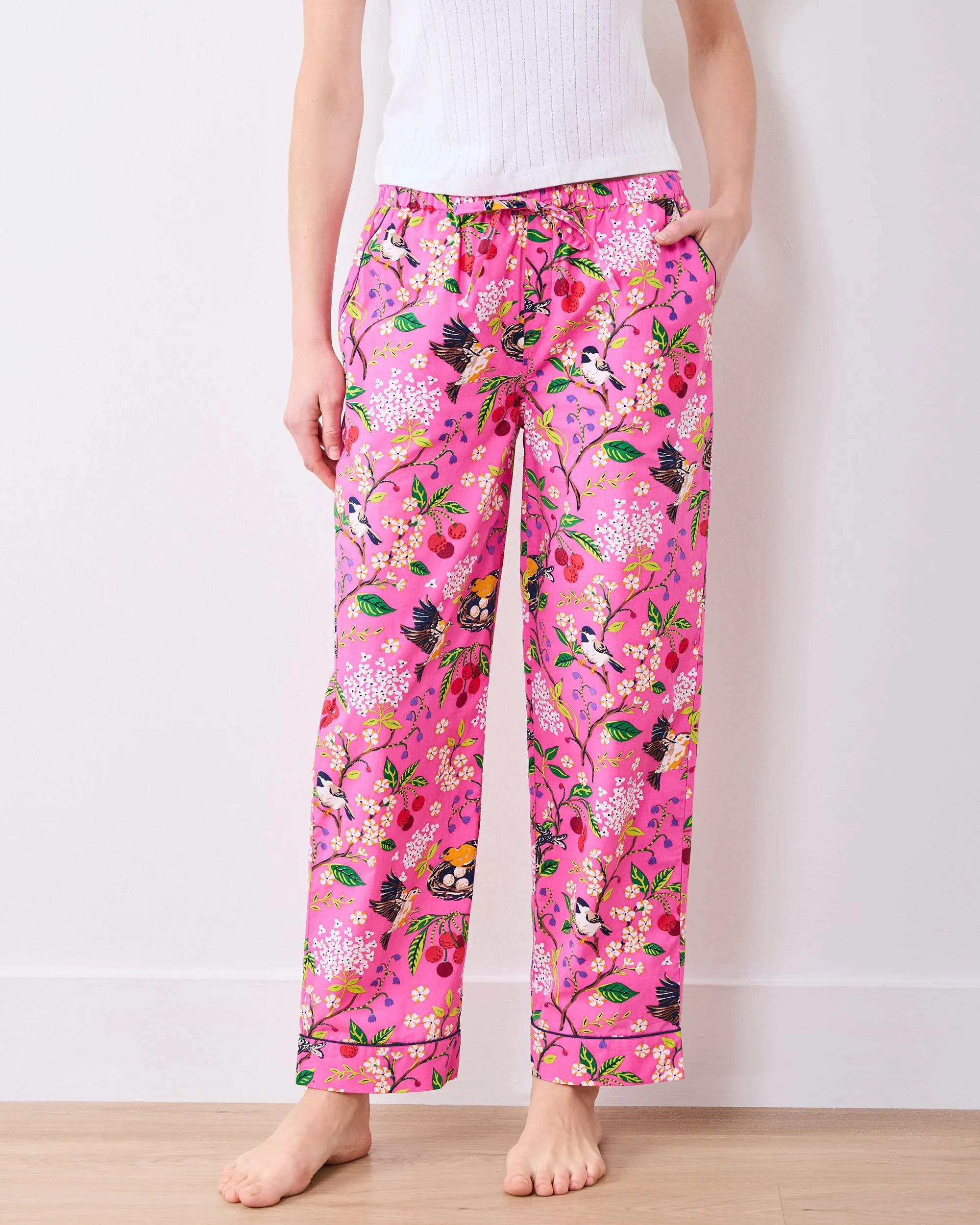 Bird & Blossom - PJ Pant - Fuchsia Berry sold by Printfresh