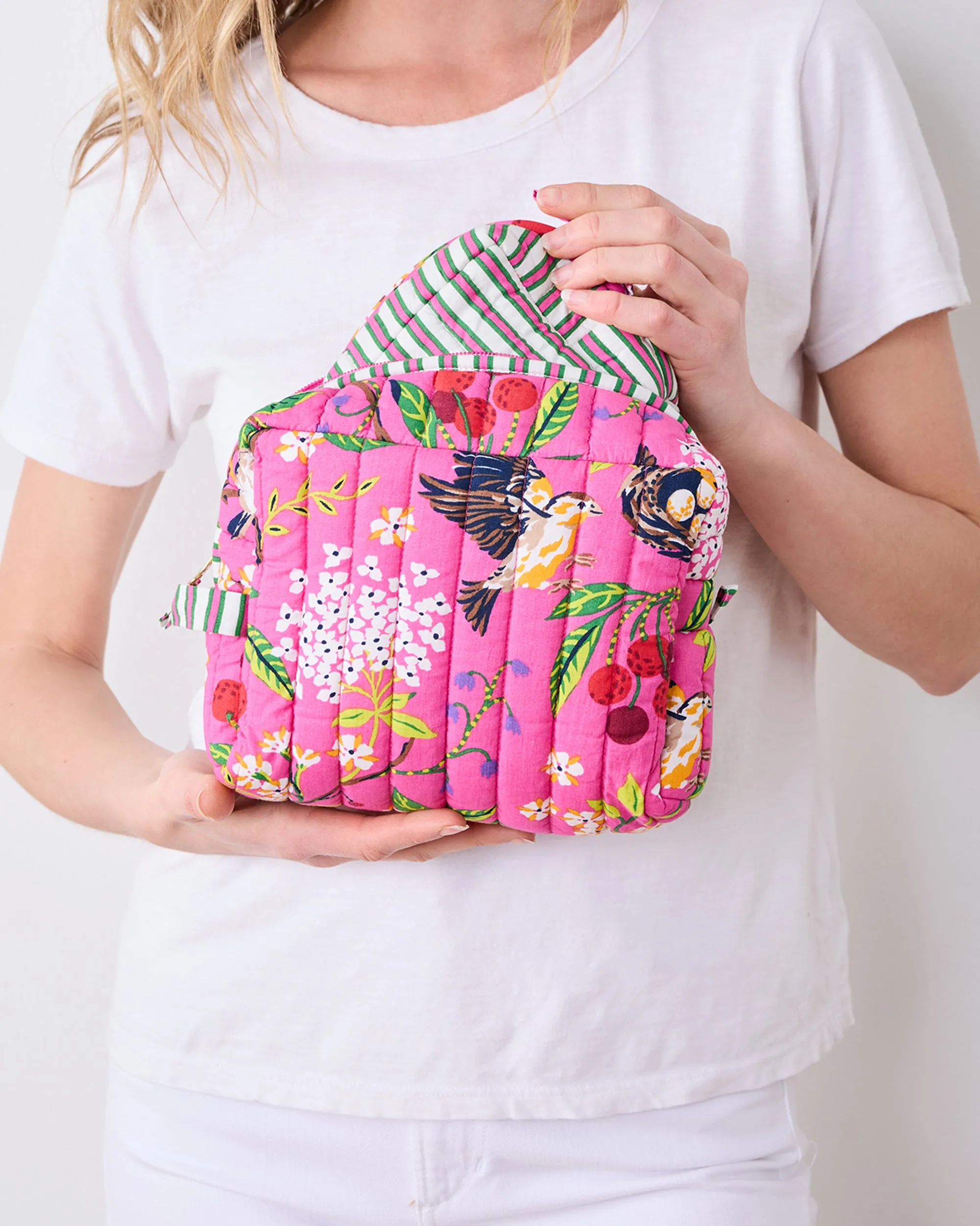 Bird & Blossom - Three's Best Pouch Set - Fuchsia Berry sold by Printfresh product image thumbnail 4