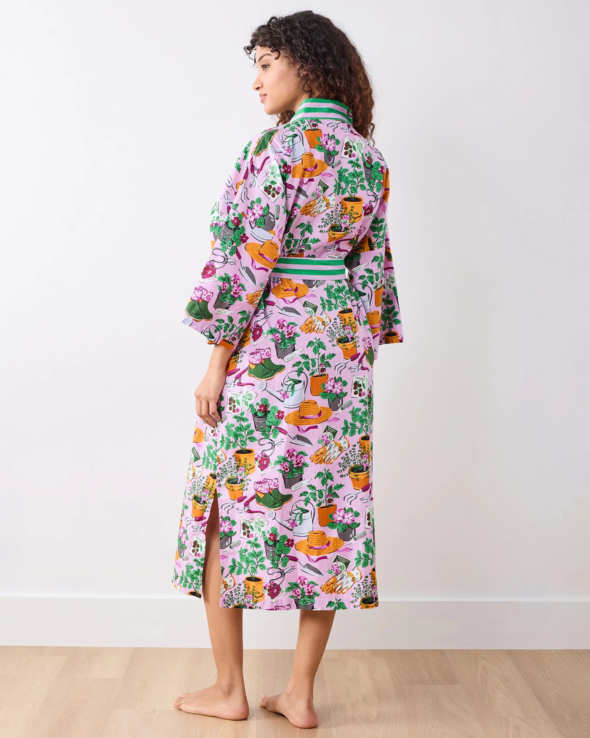 Green Thumb - Long Robe - Pink Cosmos sold by Printfresh product image thumbnail 4