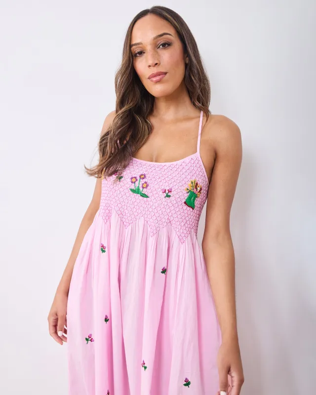 Green Thumb - Naya Nightie - Pink Cosmos made by Printfresh