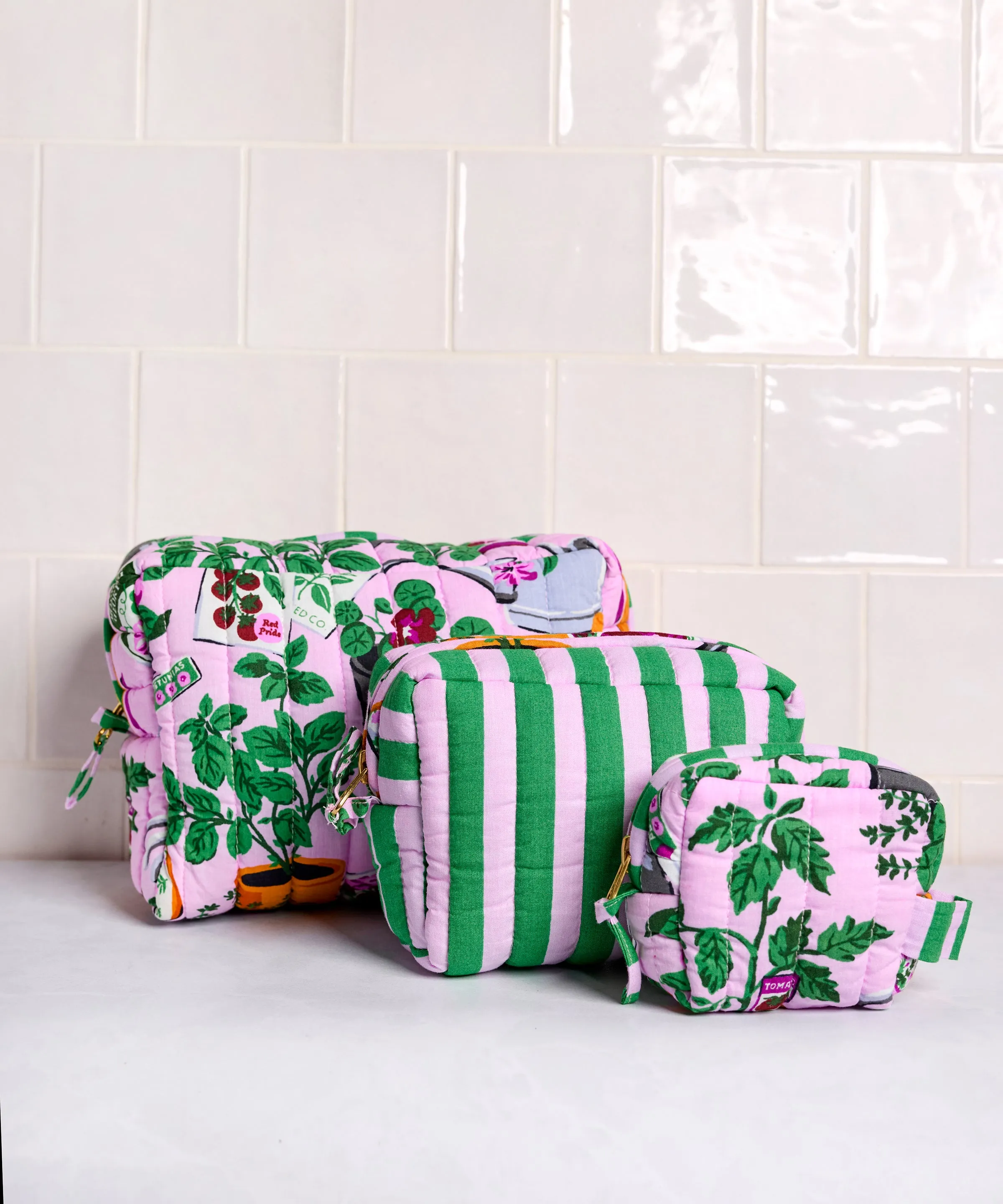 Green Thumb - Three’s Best Pouch Set - Pink Cosmos sold by Printfresh product image thumbnail 4
