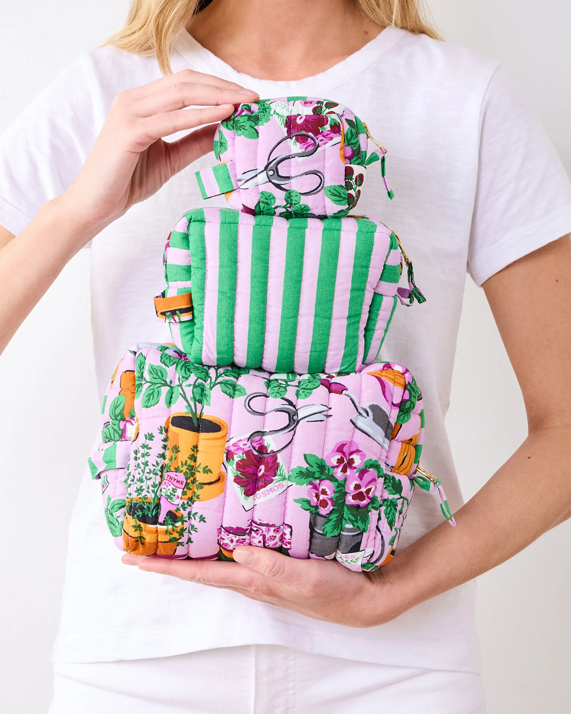 Green Thumb - Three’s Best Pouch Set - Pink Cosmos sold by Printfresh product image thumbnail 2