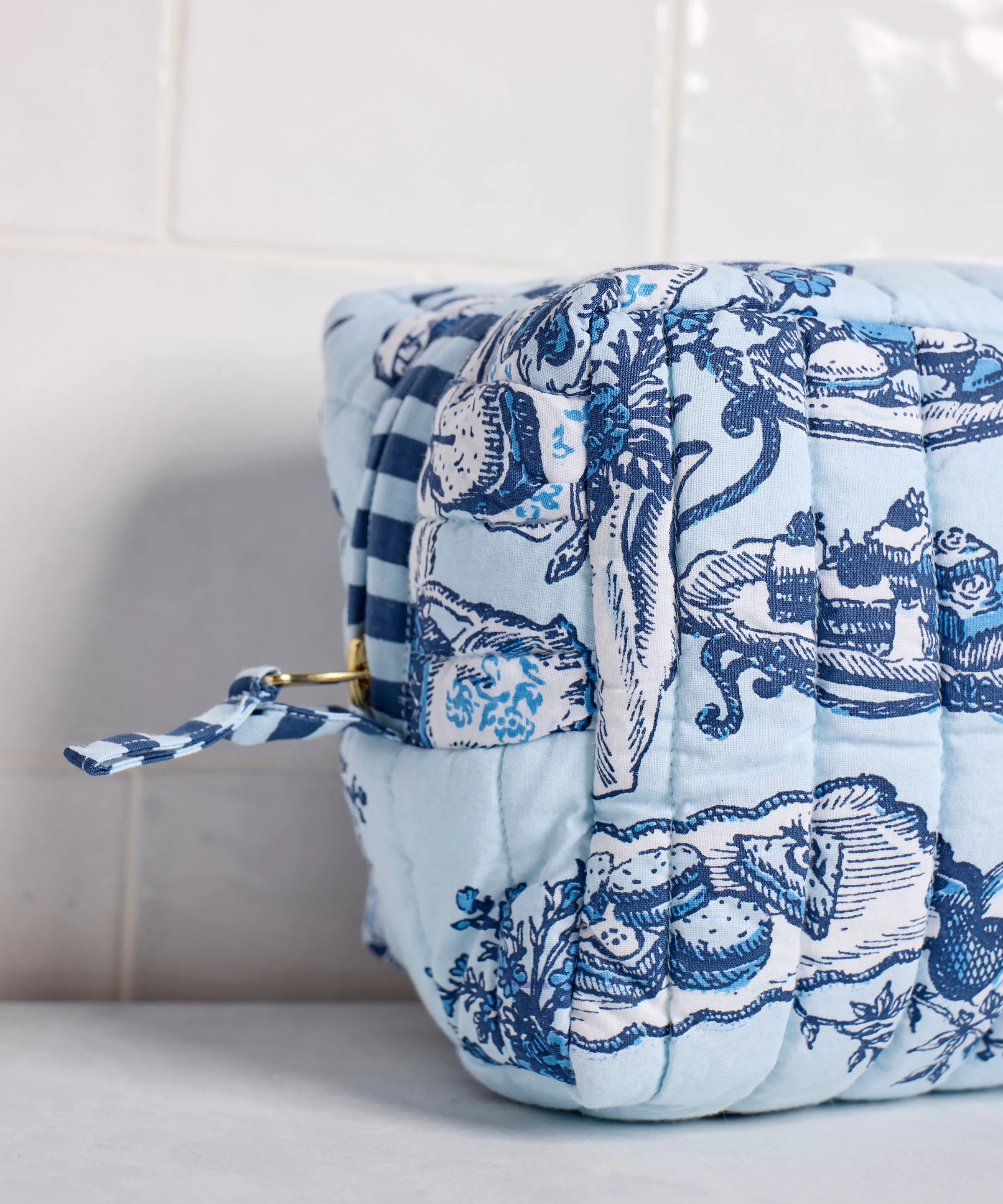 High Tea Toile - Three’s Best Pouch Set - Notting Hill Blue sold by Printfresh product image thumbnail 3