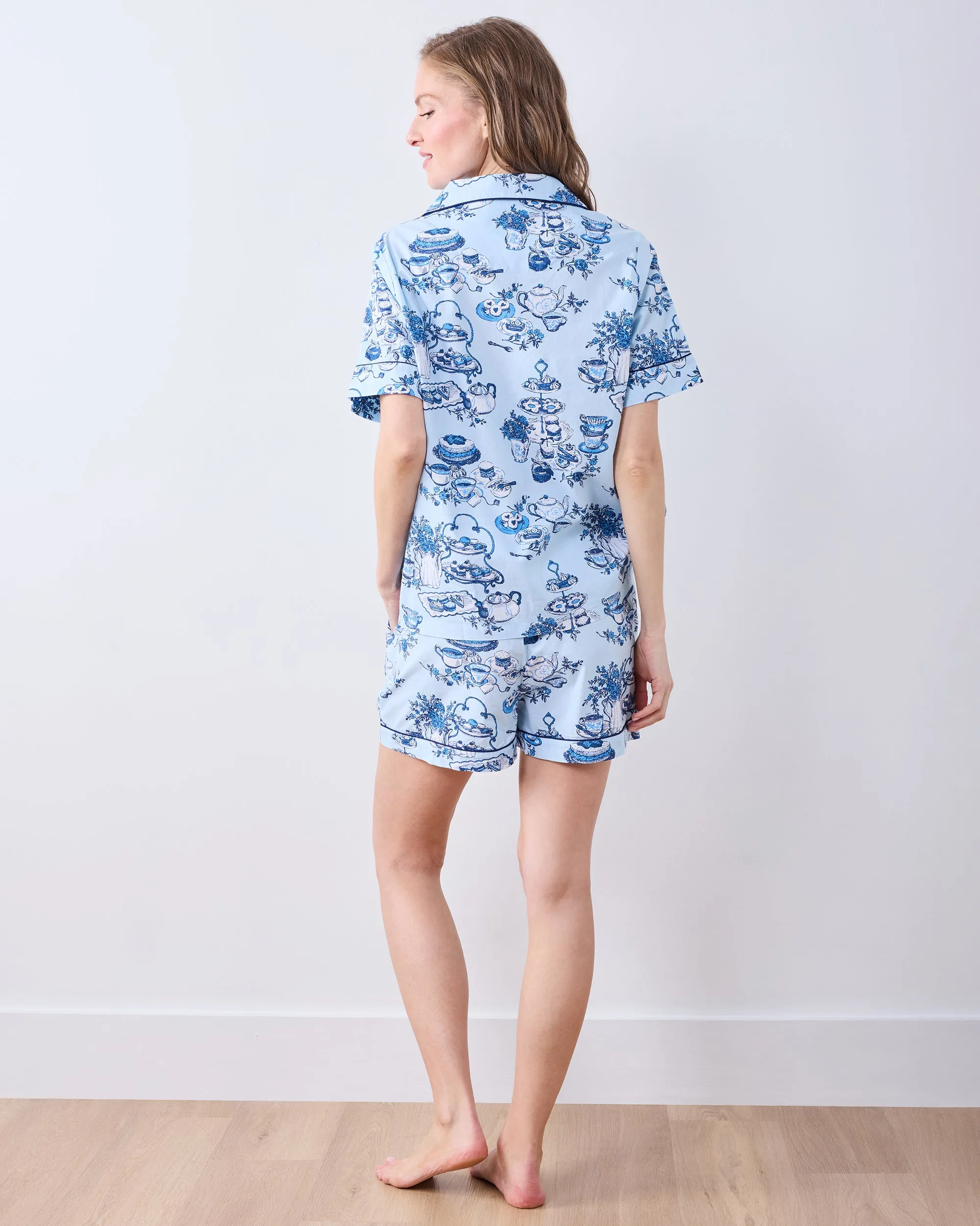 High Tea Toile - Short PJ Set - Notting Hill Blue sold by Printfresh product image thumbnail 5