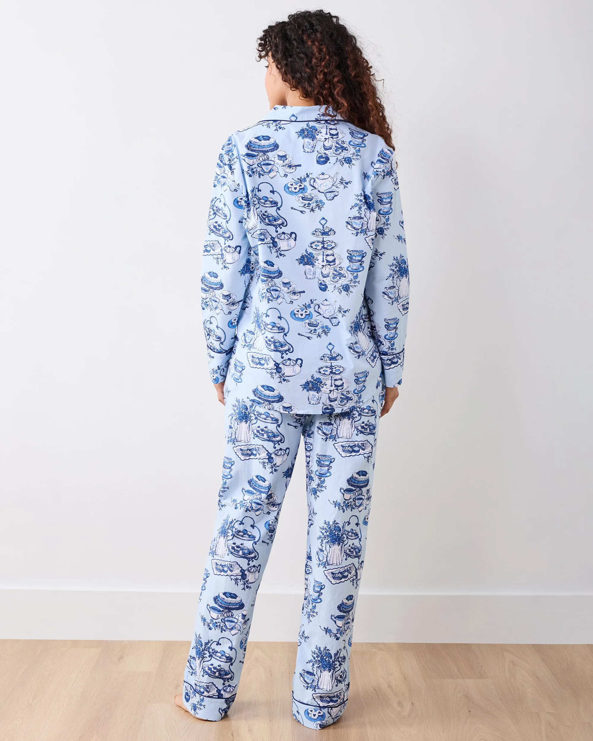 High Tea Toile - Tall Long PJ Set - Notting Hill Blue sold by Printfresh product image thumbnail 5