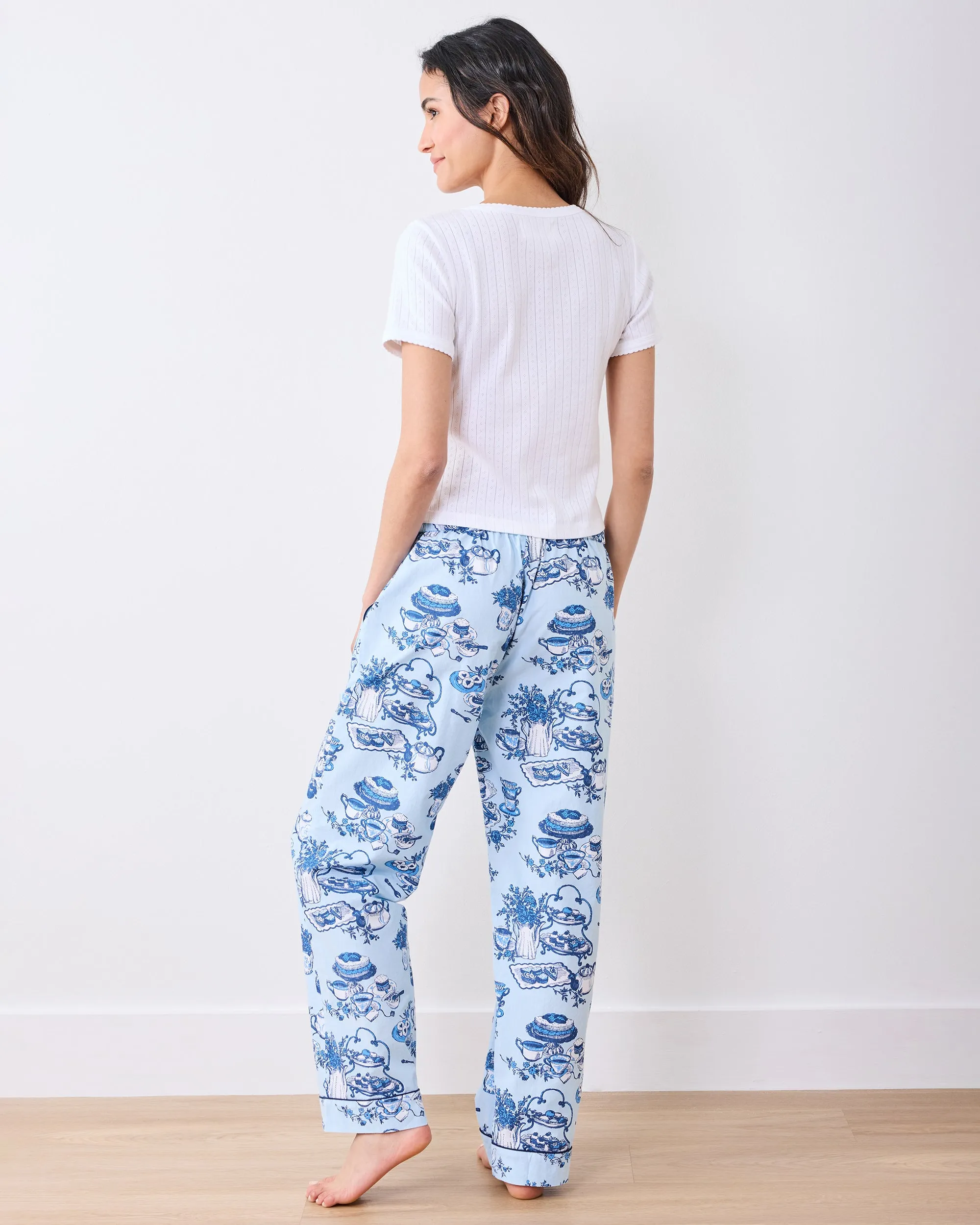 High Tea Toile - Tall PJ Pants - Notting Hill Blue sold by Printfresh product image thumbnail 5