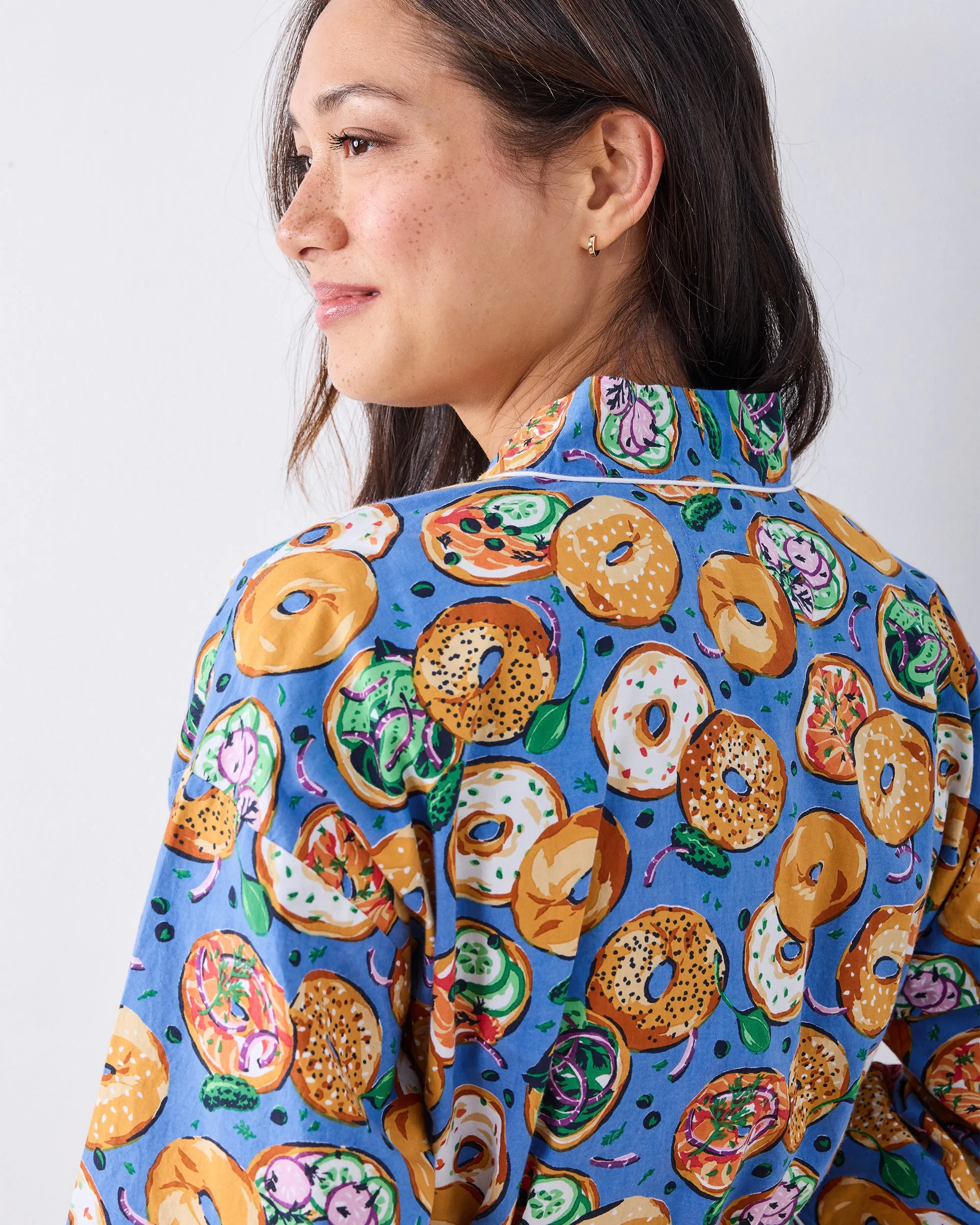 Bagels & Schmear - Getting Ready Robe - Brunch Blues sold by Printfresh product image thumbnail 5