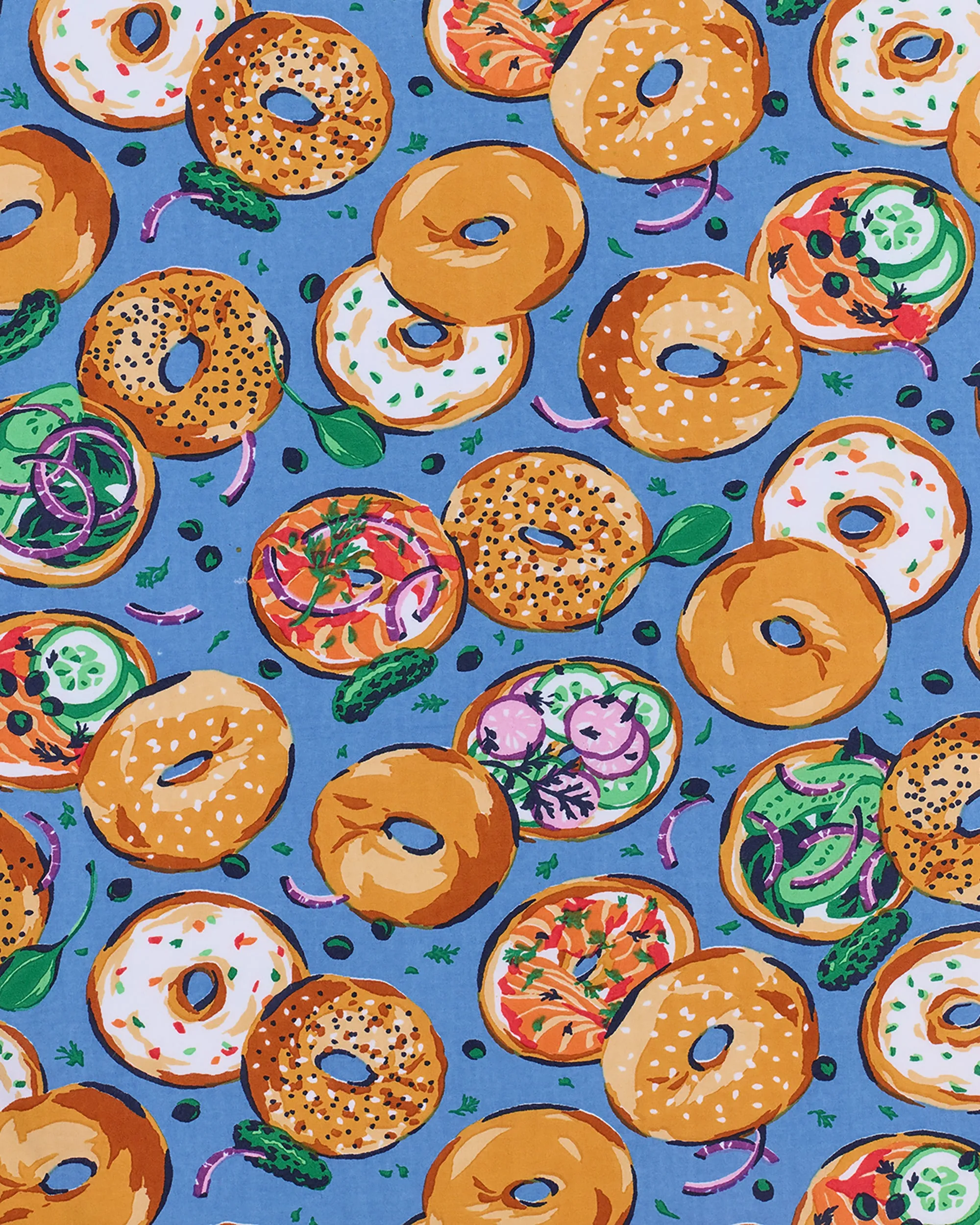 Bagels & Schmear - Quilted Pouch - Brunch Blues sold by Printfresh product image thumbnail 4