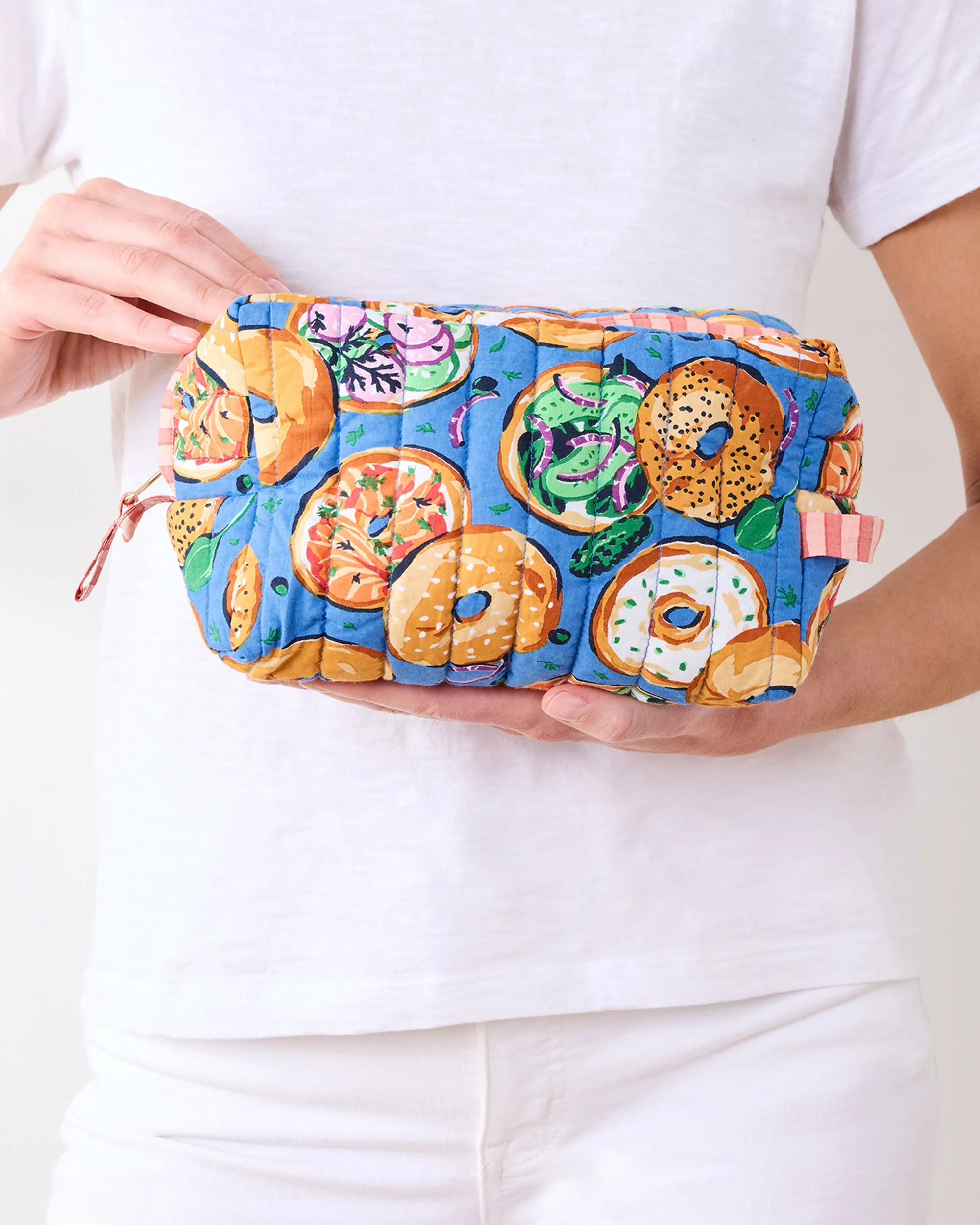 Bagels & Schmear - Quilted Pouch - Brunch Blues sold by Printfresh product image thumbnail 2