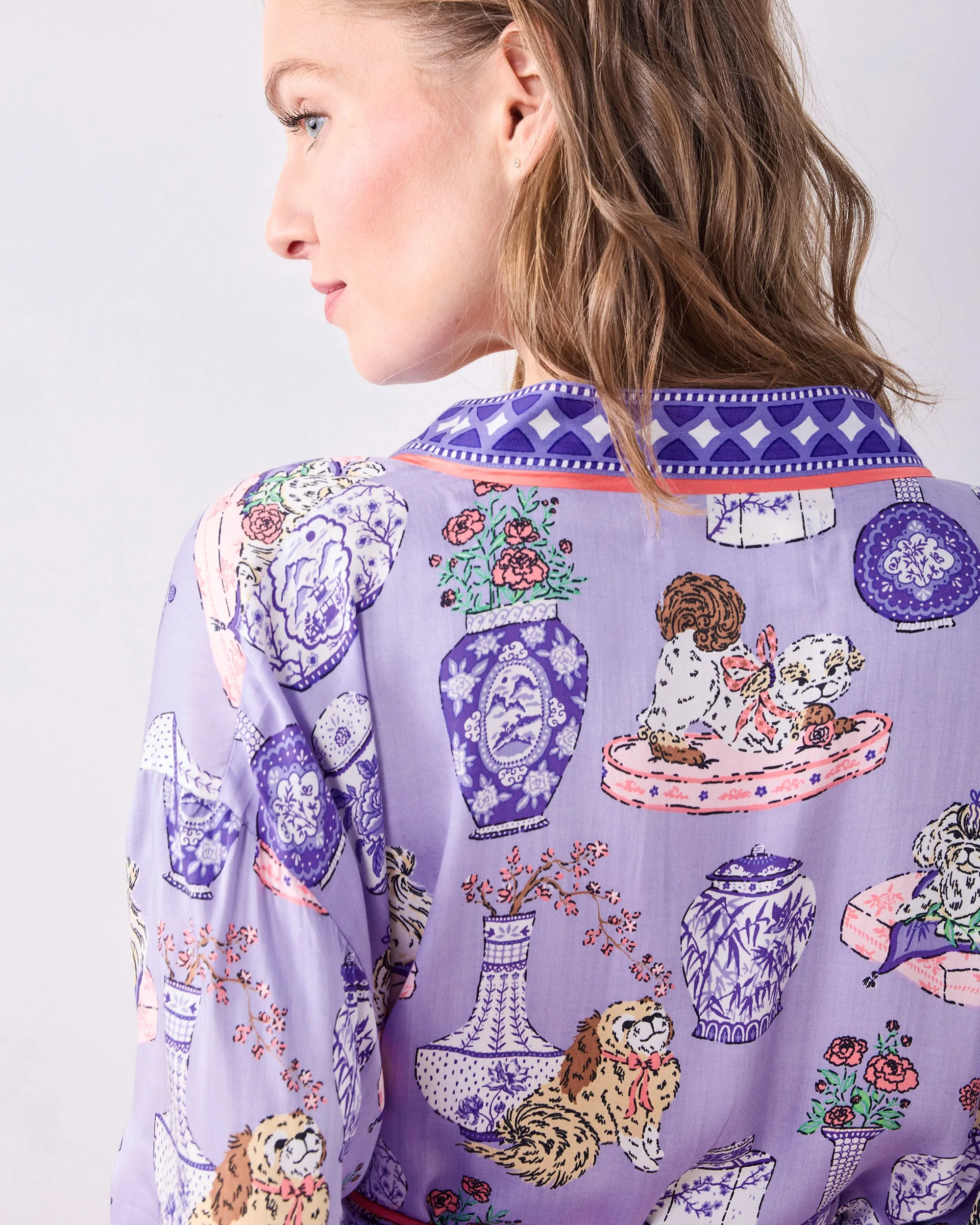 Fancy Dogs - Eco Satin Robe - Lavender Glaze sold by Printfresh product image thumbnail 5