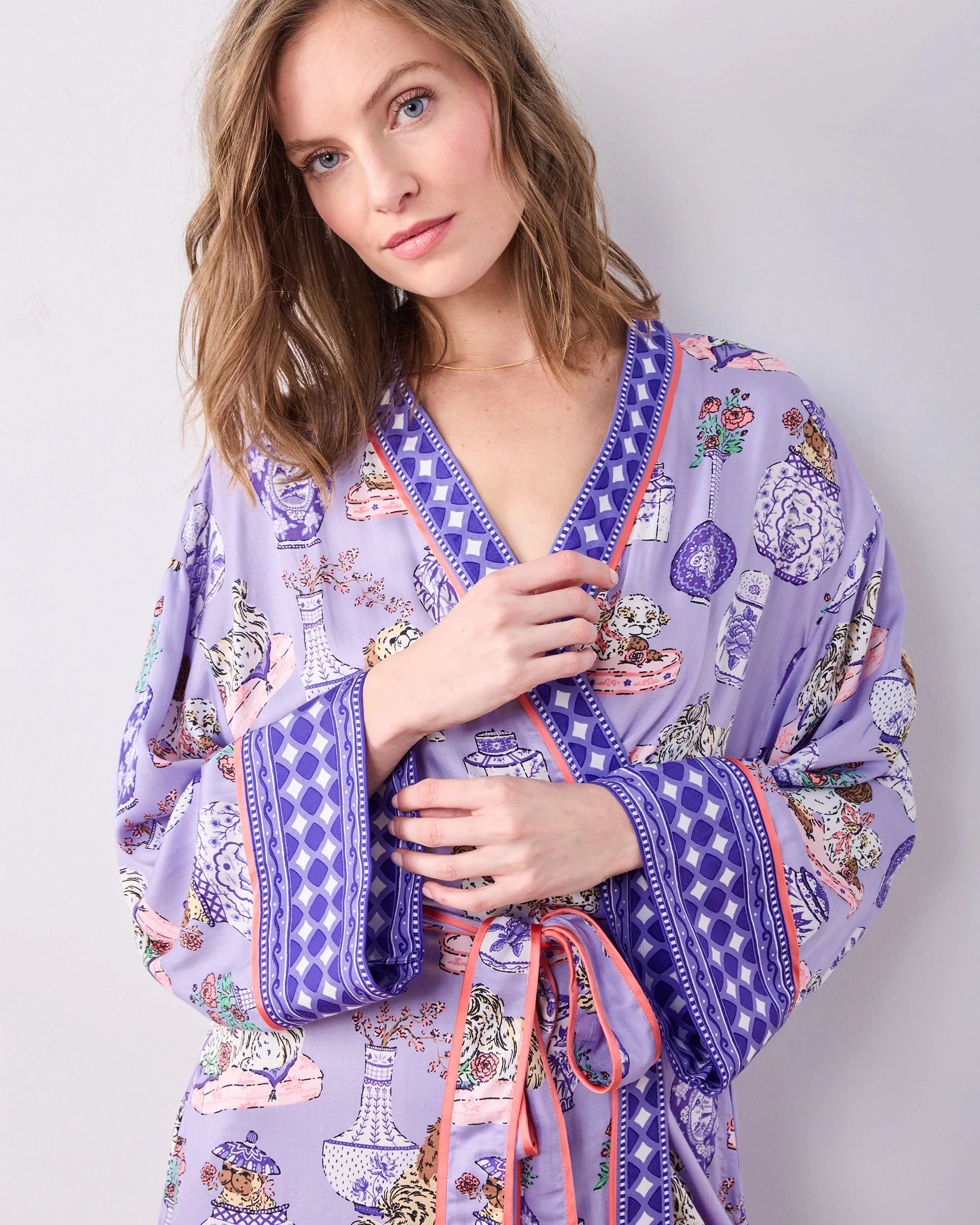 Fancy Dogs - Eco Satin Robe - Lavender Glaze sold by Printfresh product image thumbnail 3