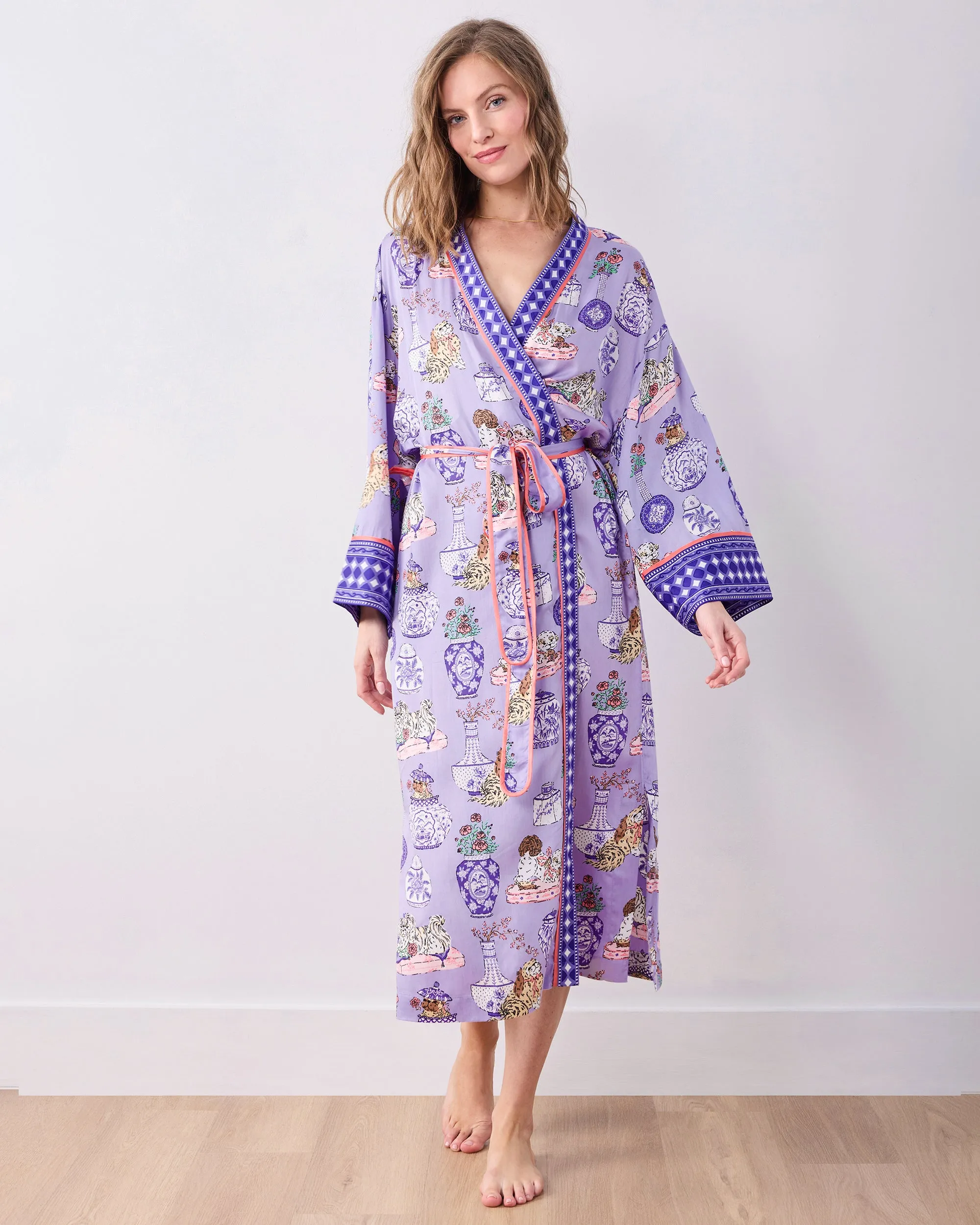 Fancy Dogs - Eco Satin Robe - Lavender Glaze sold by Printfresh product image thumbnail 2