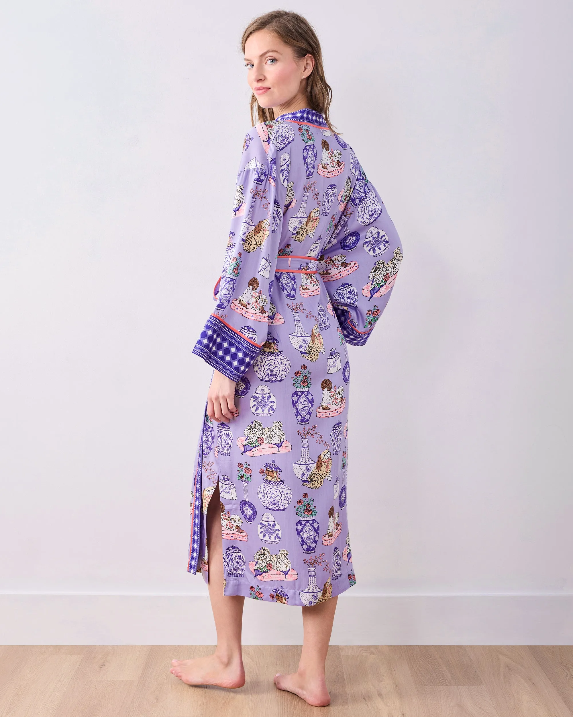 Fancy Dogs - Eco Satin Robe - Lavender Glaze sold by Printfresh product image thumbnail 4