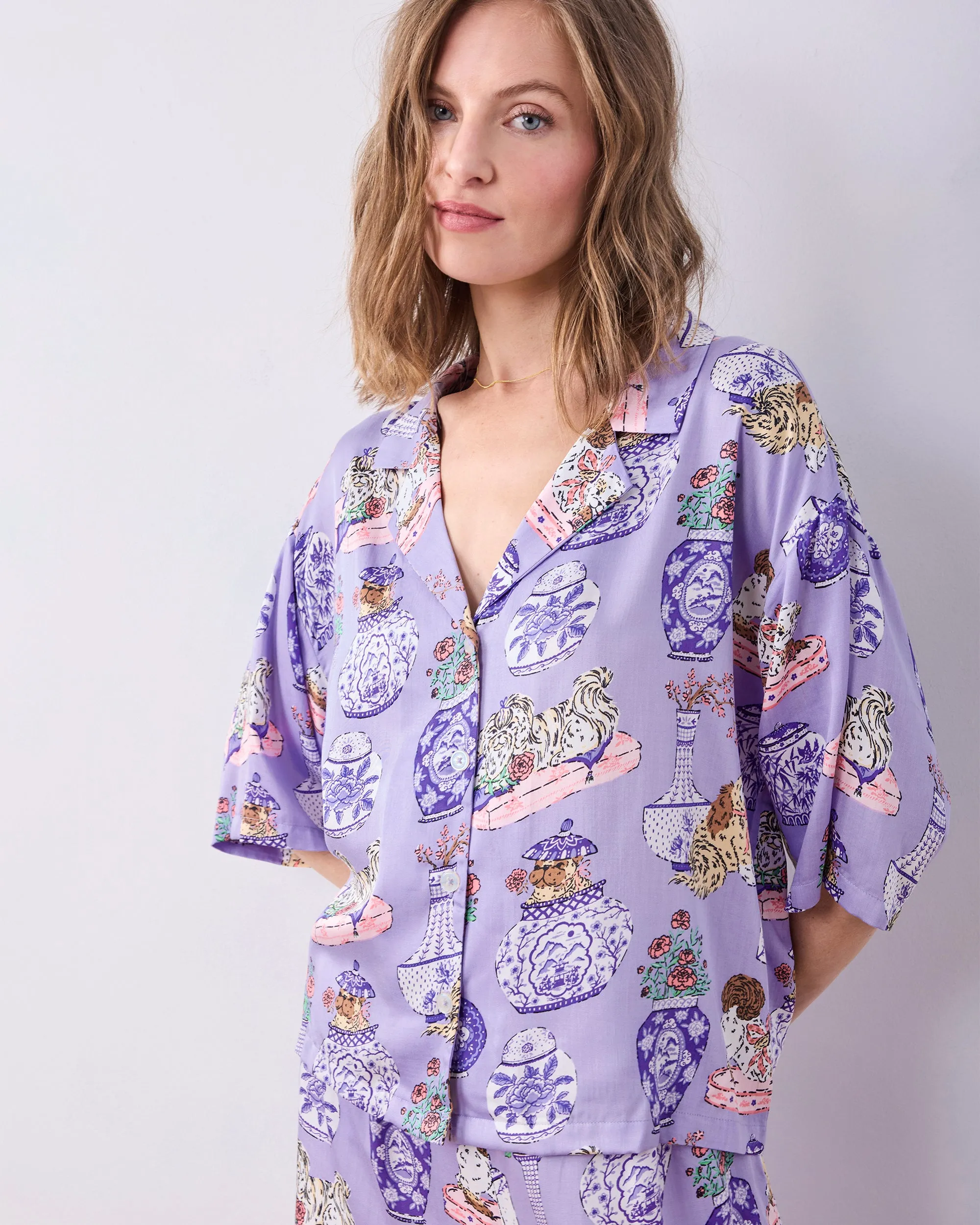 Fancy Dogs - Petite Eco Satin Wildest Dreams Set - Lavender Glaze sold by Printfresh