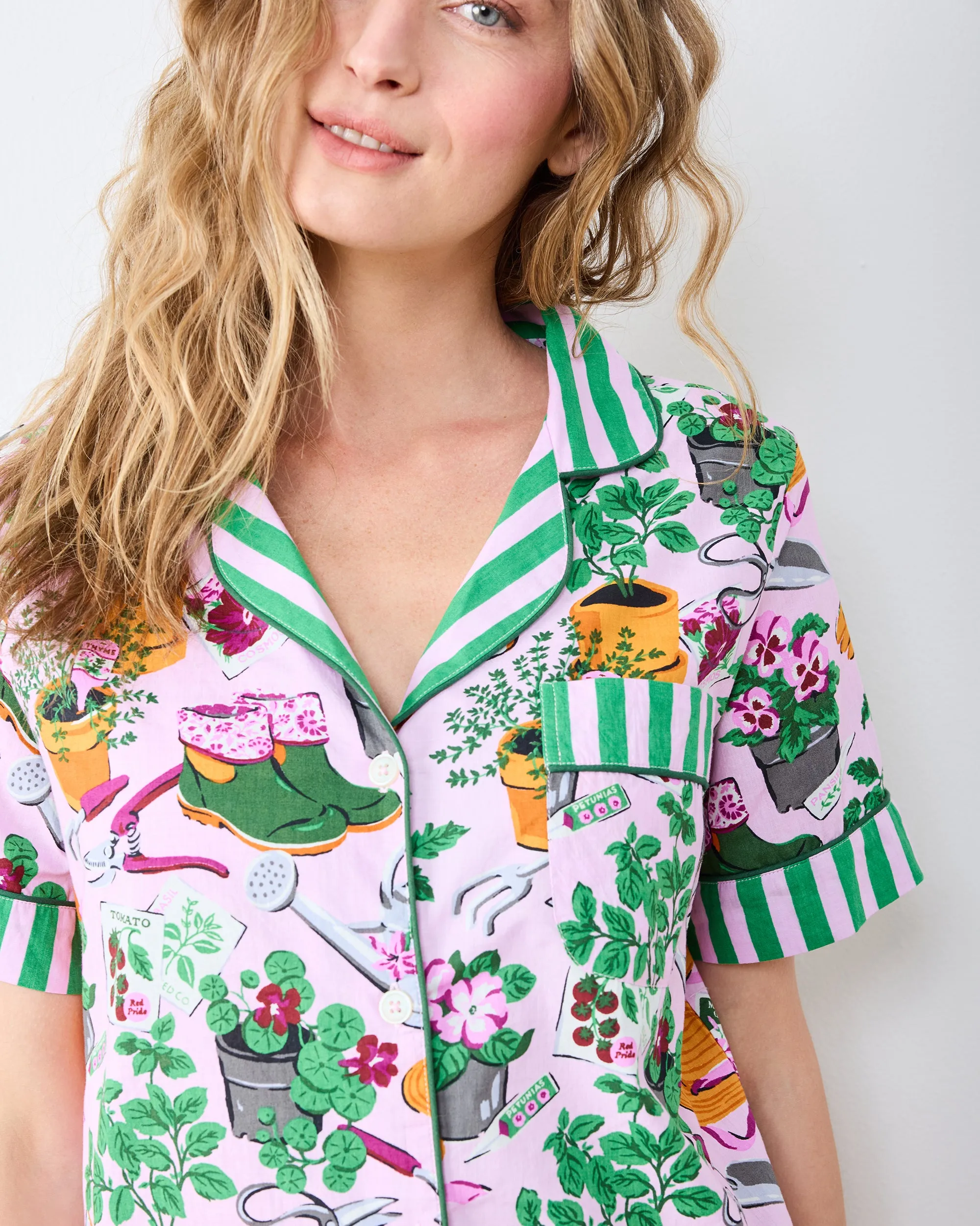 Green Thumb - Short PJ Set - Pink Cosmos sold by Printfresh product image thumbnail 5