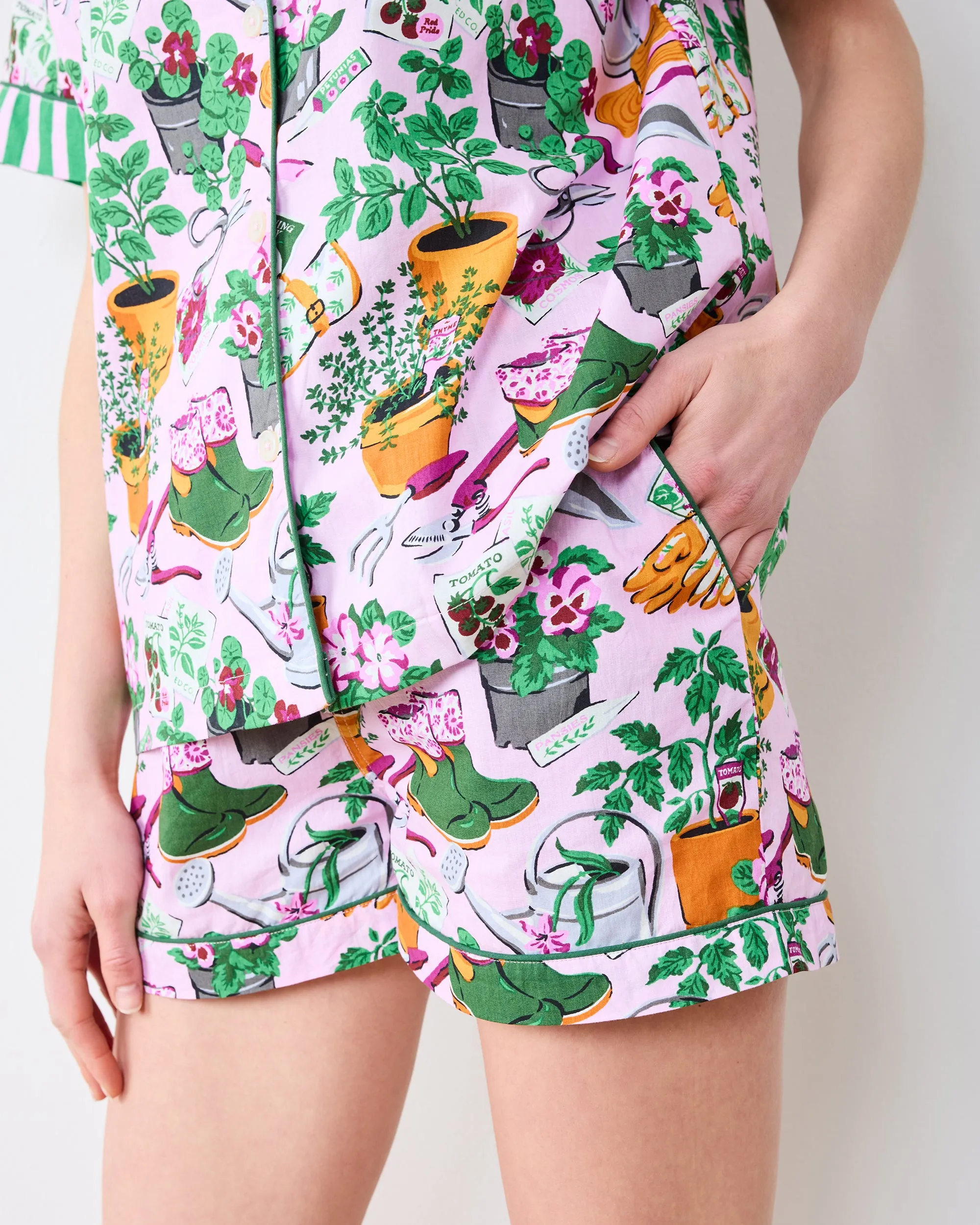 Green Thumb - Short PJ Set - Pink Cosmos sold by Printfresh product image thumbnail 3