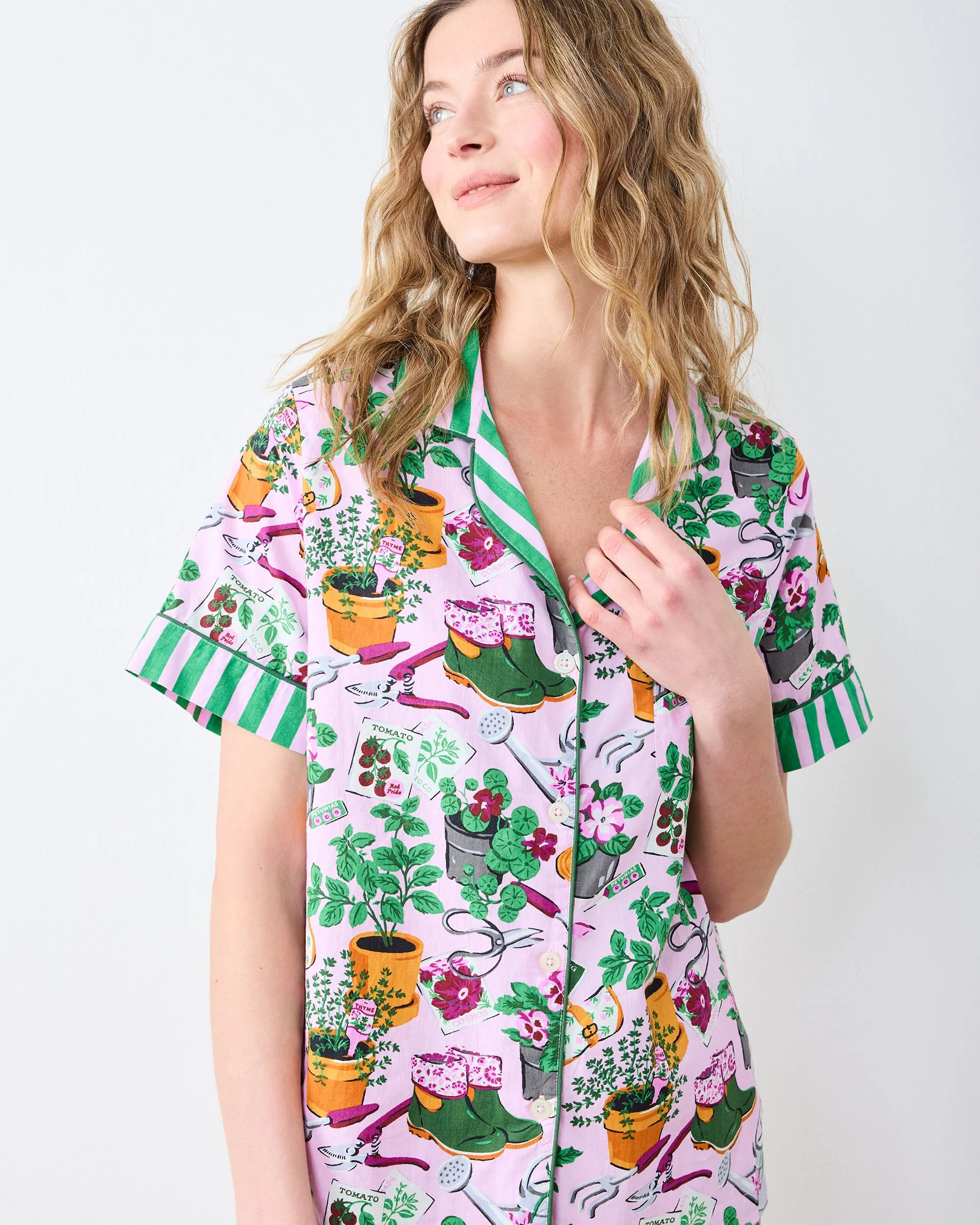 Green Thumb - Short PJ Set - Pink Cosmos sold by Printfresh product image thumbnail 2
