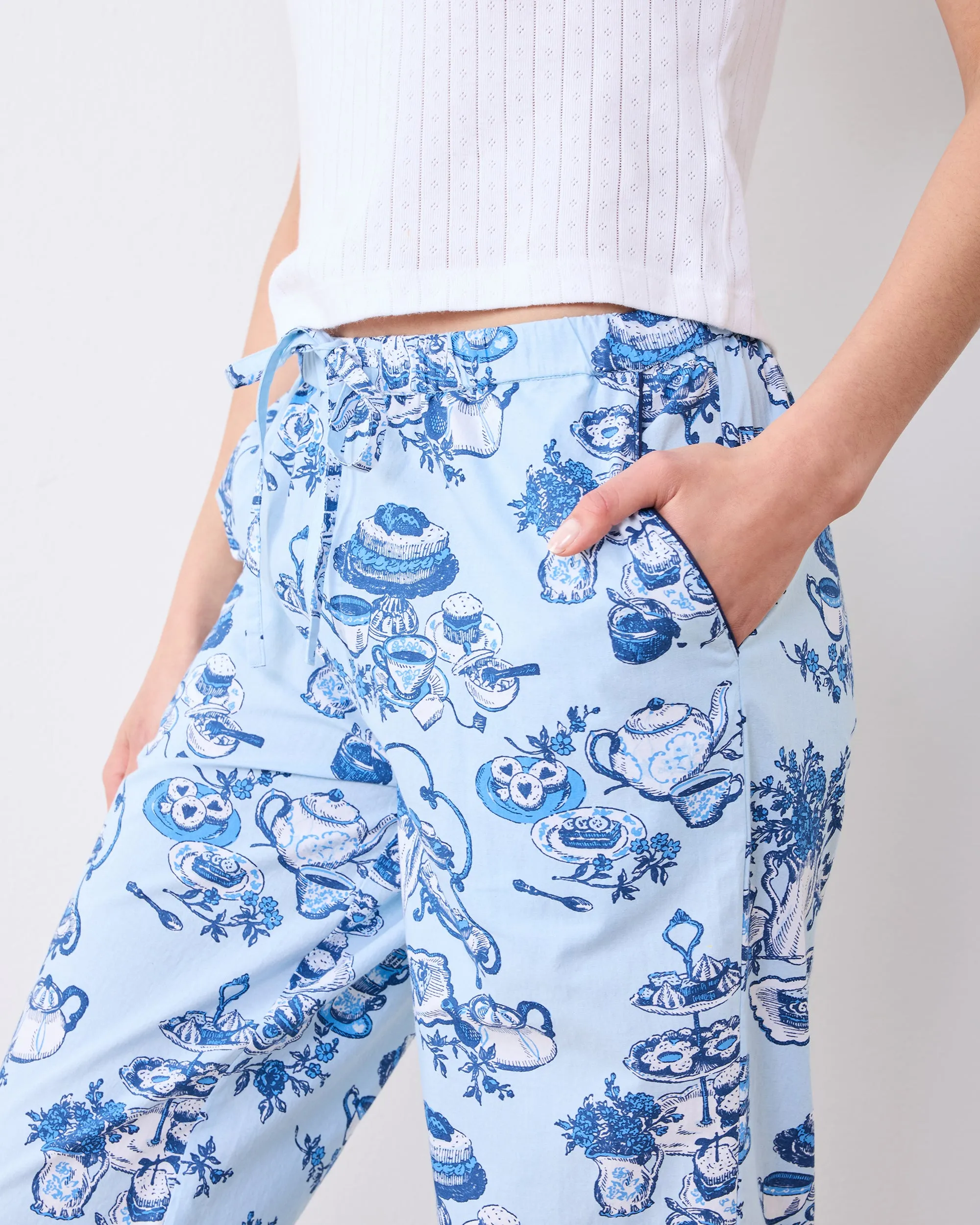 High Tea Toile - PJ Pants - Notting Hill Blue sold by Printfresh product image thumbnail 4