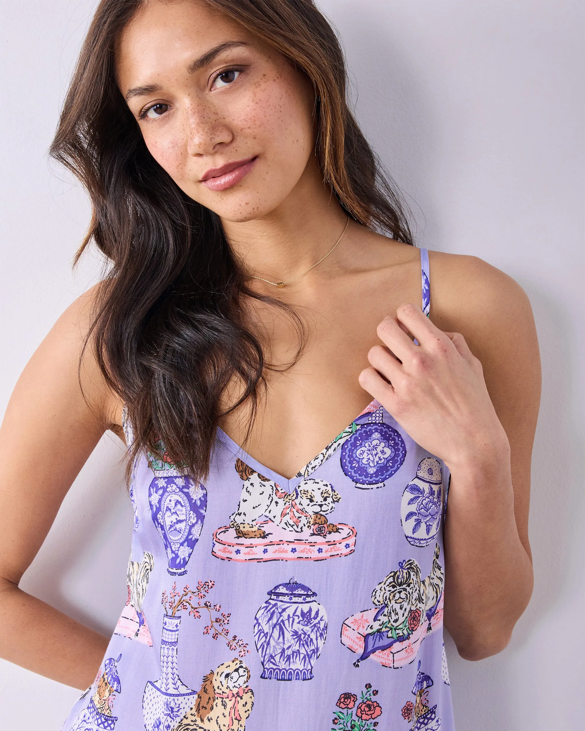 Fancy Dogs - Eco Satin Chic to Sleep Nightie - Lavender Glaze sold by Printfresh product image thumbnail 3