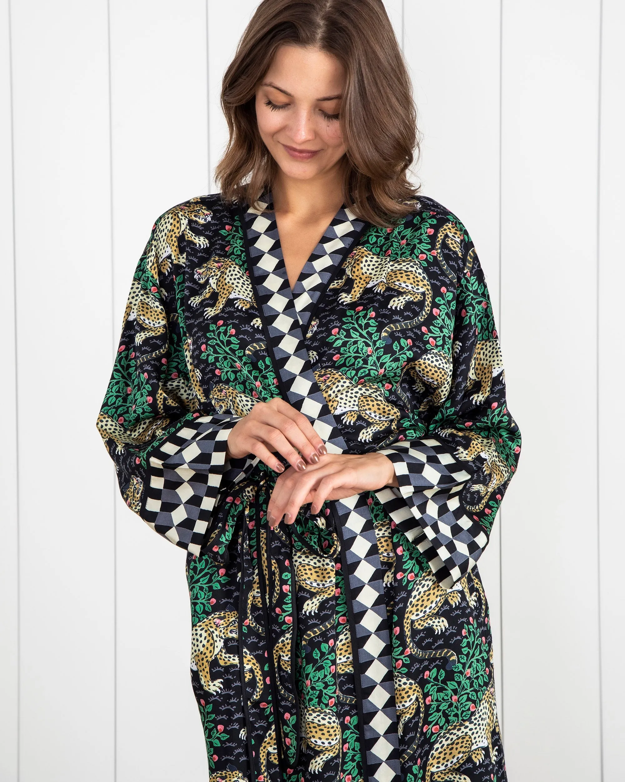 Bagheera - Eco Satin Robe & Pouches Bundle - Ink sold by Printfresh product image thumbnail 4