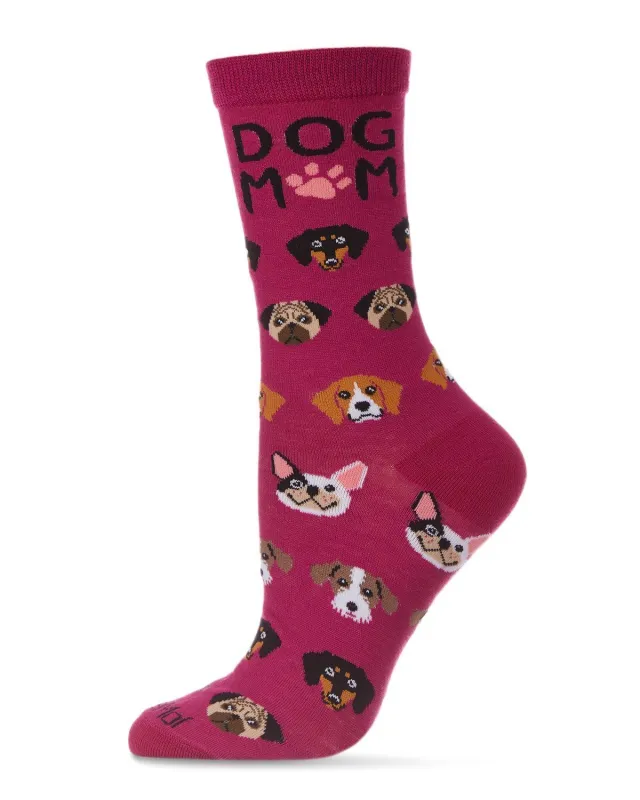 Fuchsia - Dog Mom Bamboo Crew - Infinity Classics sold by Printfresh