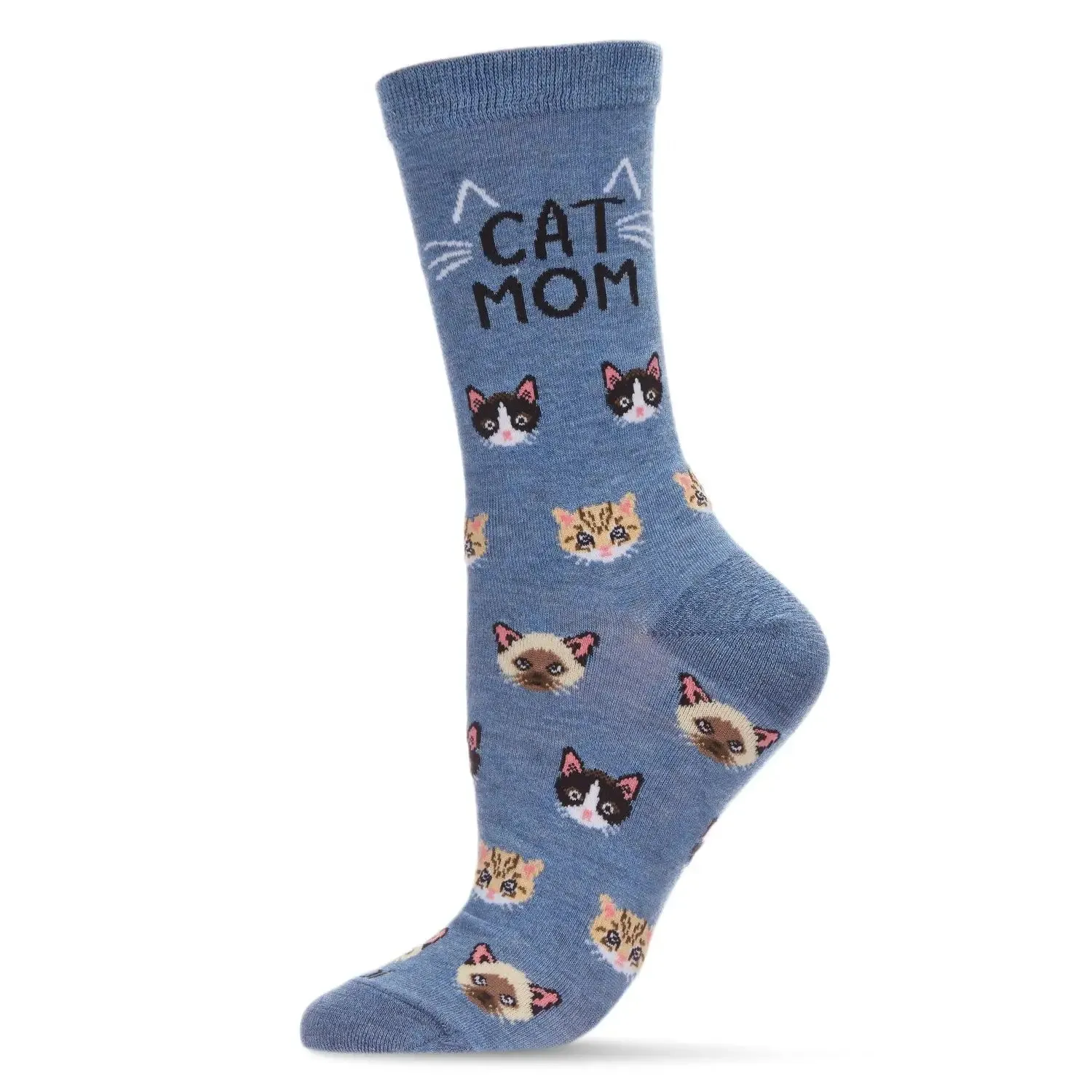 Denim Heather - Cat Mom Bamboo Crew - Infinity Classics sold by Printfresh product image thumbnail 2