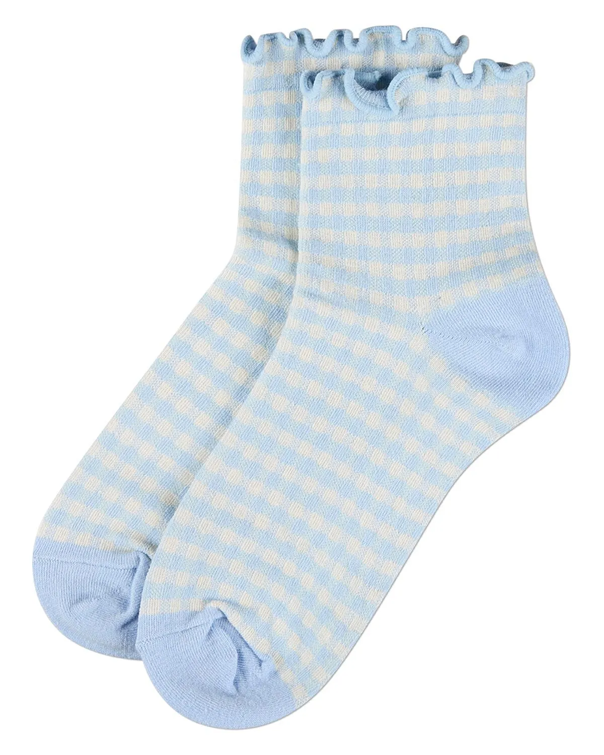 Blue Check - Gingham Anklet Sock - Infinity Classics sold by Printfresh