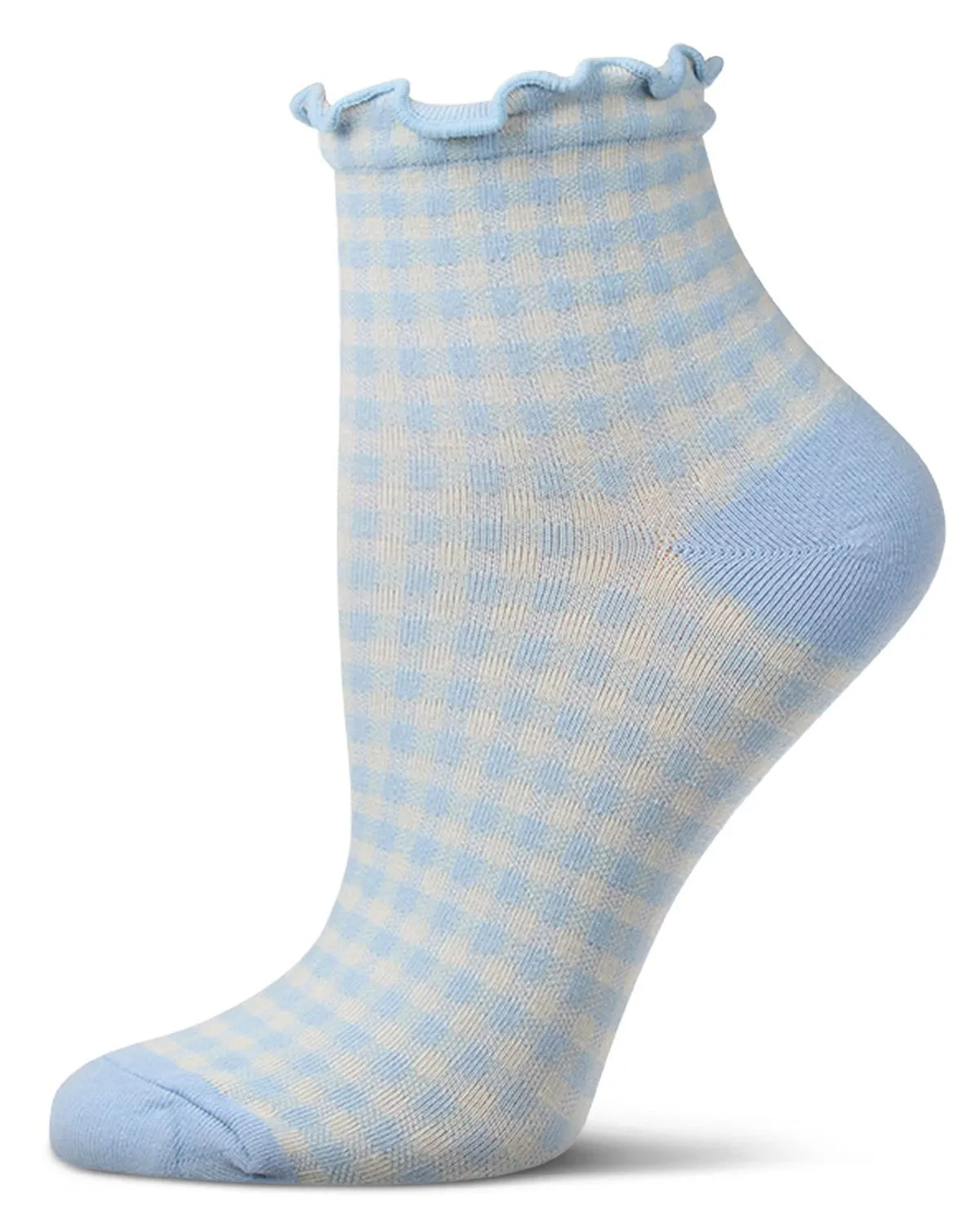 Blue Check - Gingham Anklet Sock - Infinity Classics sold by Printfresh product image thumbnail 3