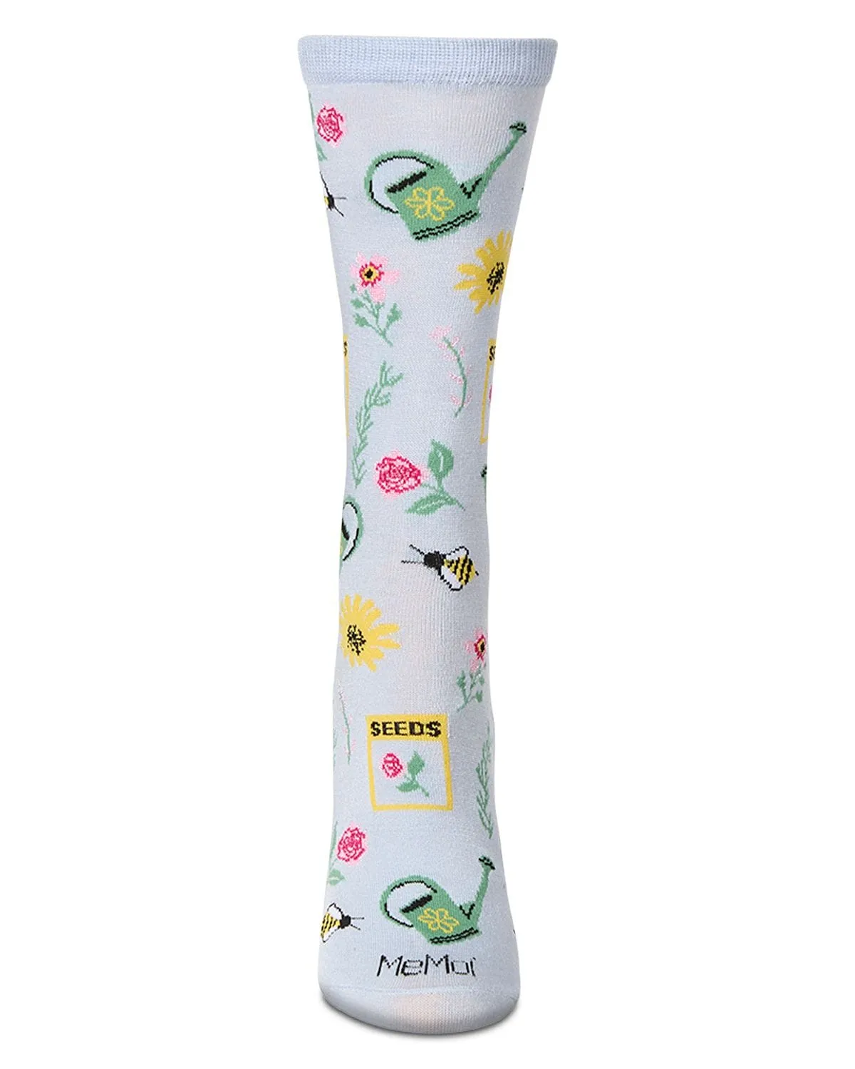 Blue Combo - Flower Garden Bamboo Crew - Infinity Classics sold by Printfresh product image thumbnail 3