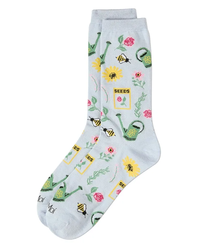 Blue Combo - Flower Garden Bamboo Crew - Infinity Classics made by Printfresh