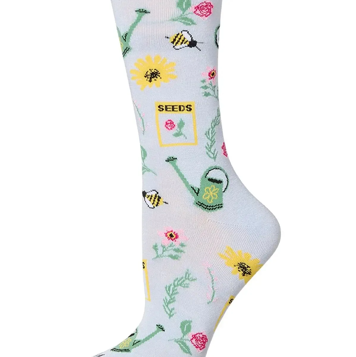 Blue Combo - Flower Garden Bamboo Crew - Infinity Classics sold by Printfresh product image thumbnail 2