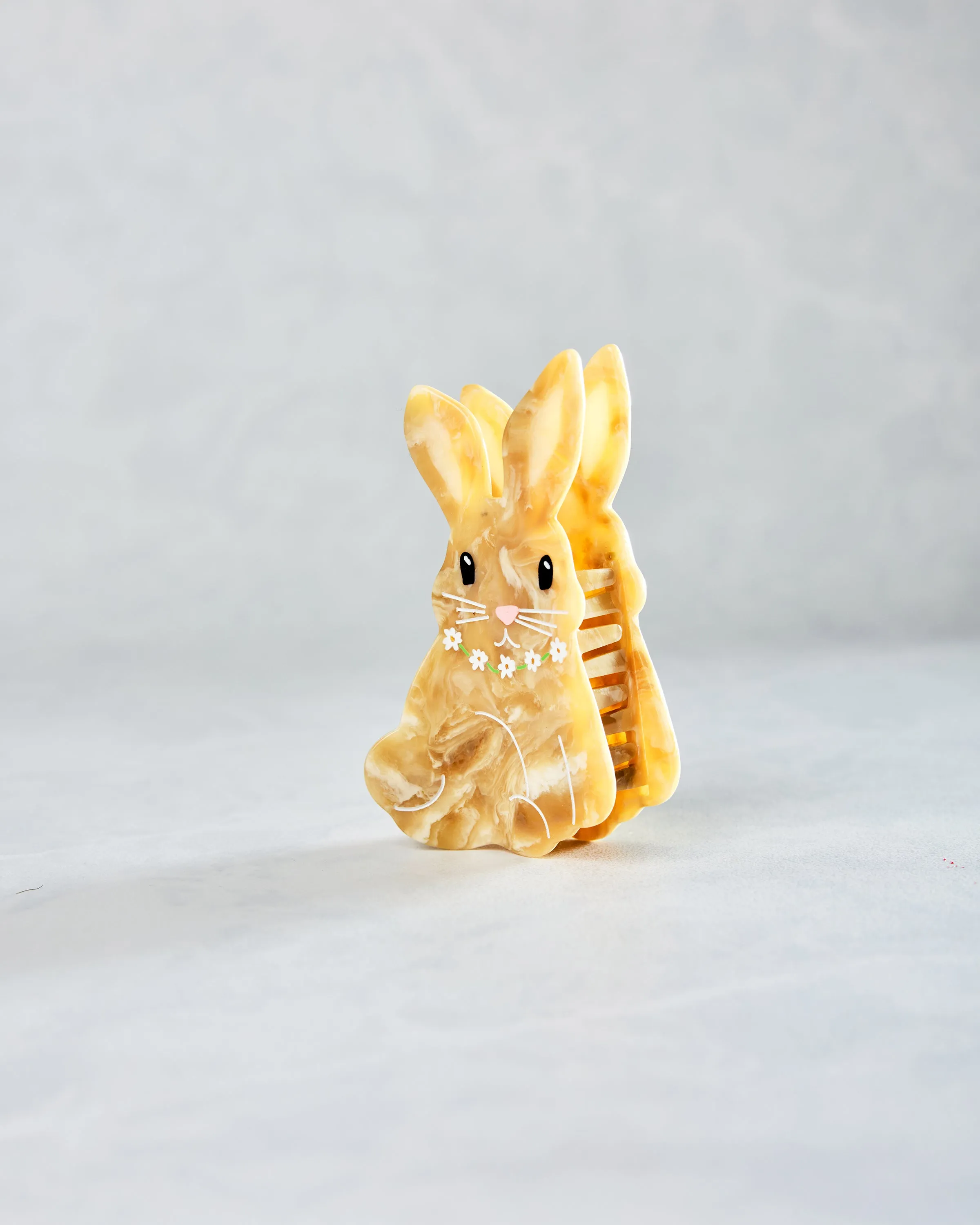 Ivory Combo - Hand Painted Bunny Claw Hair Clip - Solar Eclipse sold by Printfresh