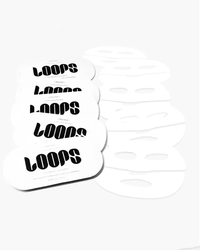 White - Loops Dew Cloud Face Mask - Loops made by Printfresh