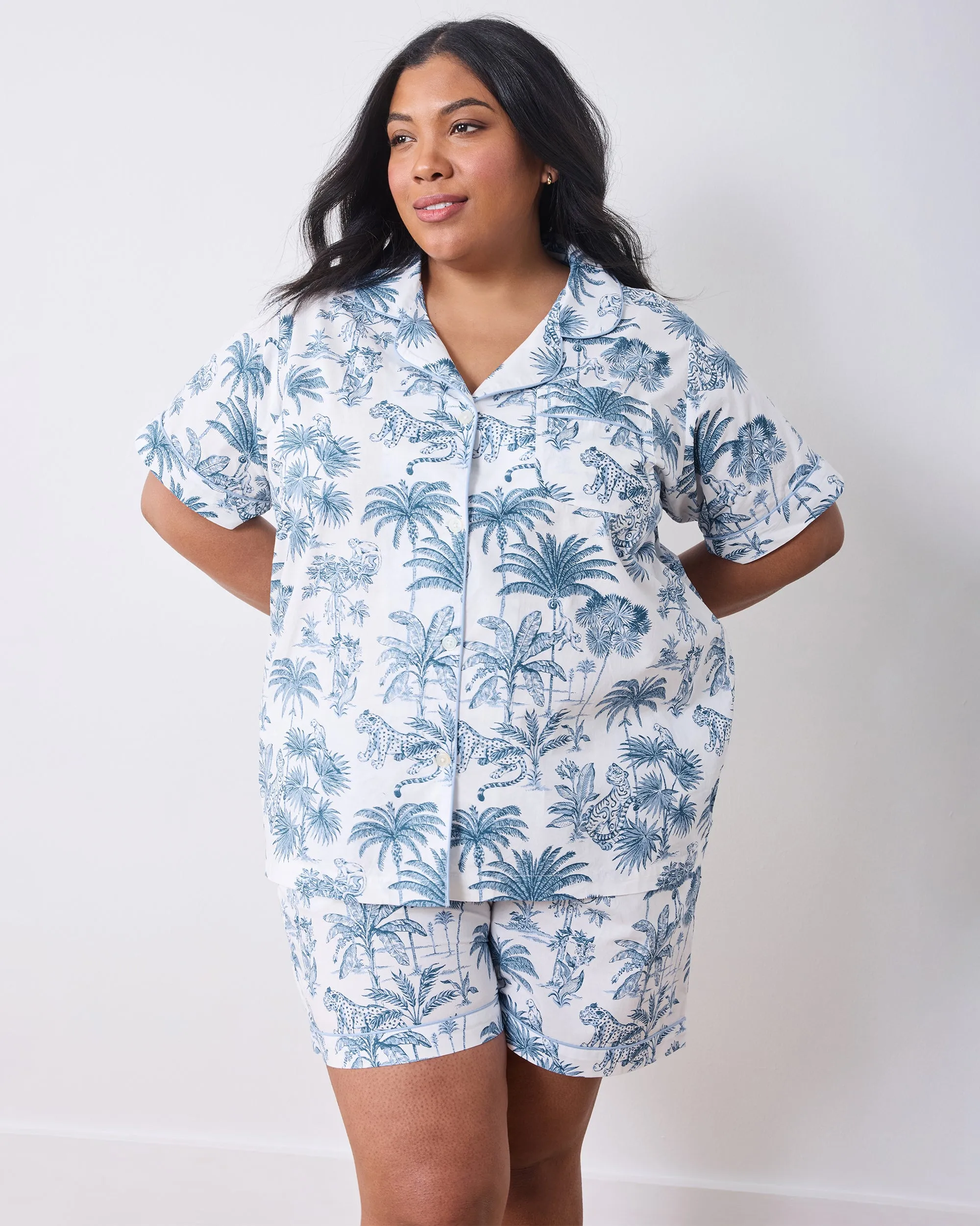 Tropical Toile - Short PJ Set - Cloud sold by Printfresh product image thumbnail 2