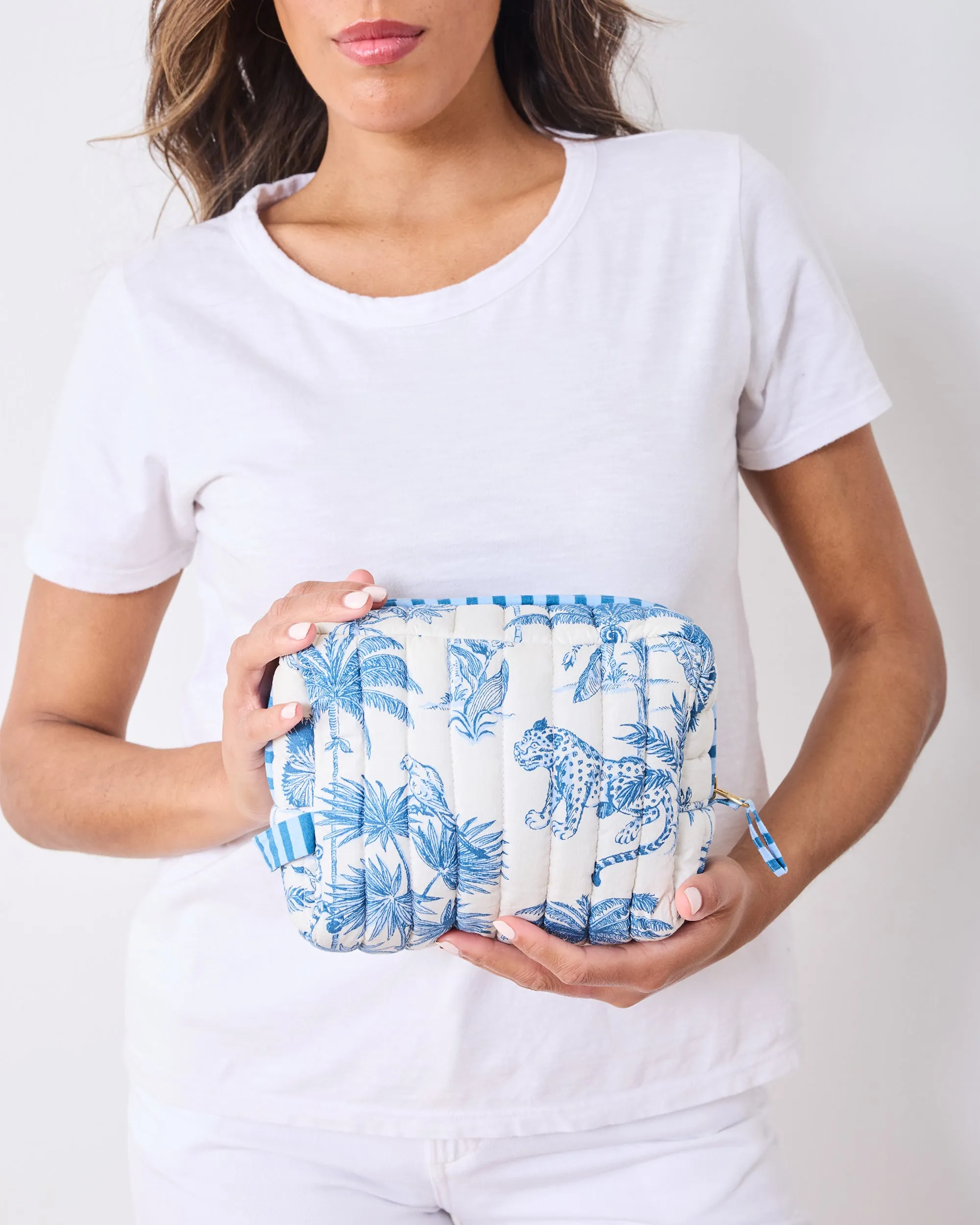 Tropical Toile - Quilted Pouch - Cloud sold by Printfresh product image thumbnail 4