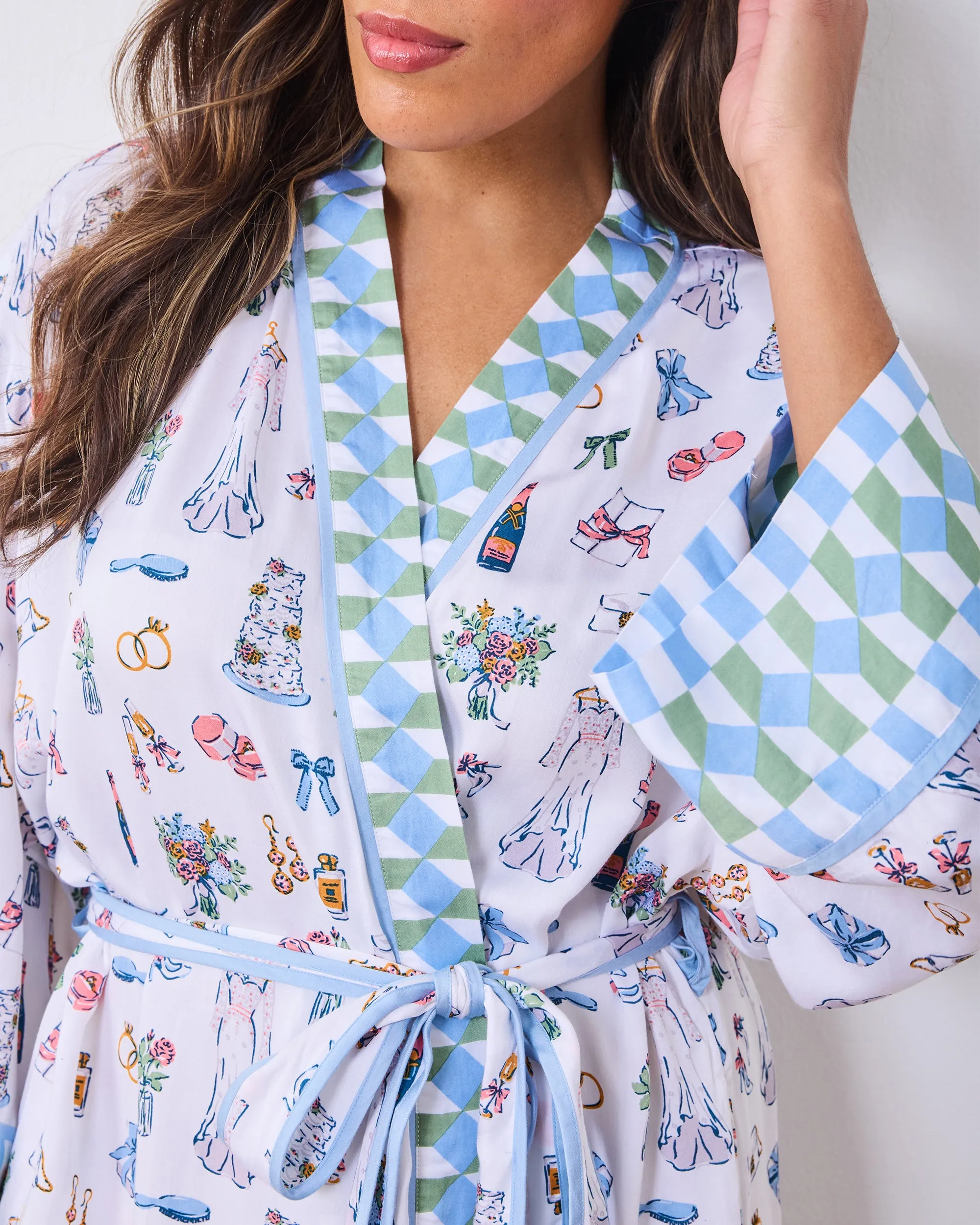 Big Day Bliss - Eco Satin Robe - Coastal Cloud sold by Printfresh product image thumbnail 3