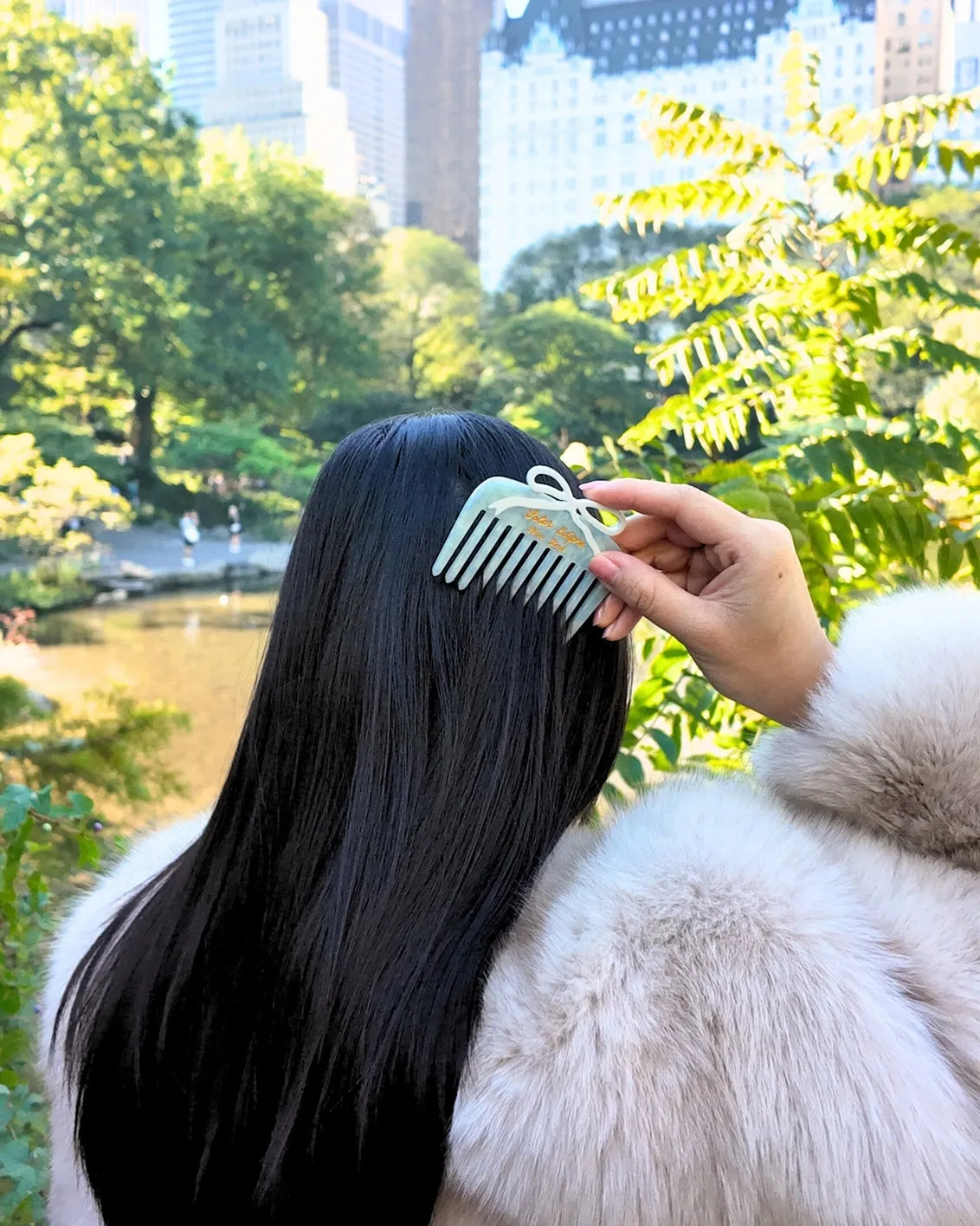 White - Hand Painted Something Blue Pocket Comb - Solar Eclipse sold by Printfresh product image thumbnail 2