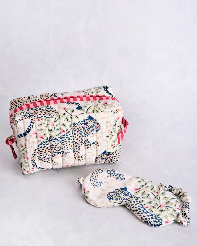 Bagheera - Quilted Pouch & Eco Satin Eye Mask Bundle - Wedding Cake made by Printfresh