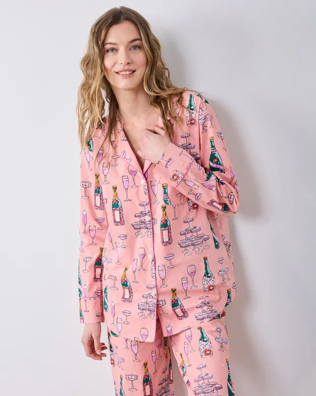 Champagne Tower - Tall Long PJ Set - Peach Fizz made by Printfresh