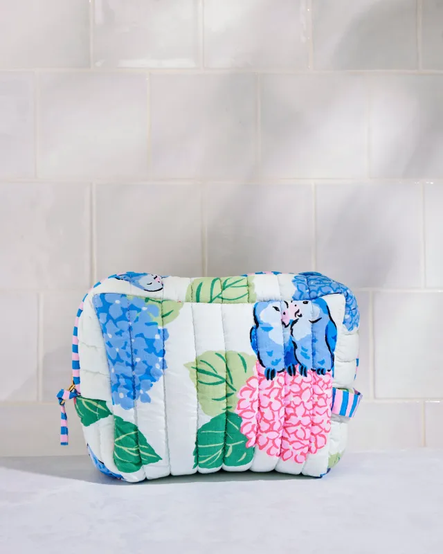 Hydrangea Honeymoon - Quilted Pouch - Cloud made by Printfresh