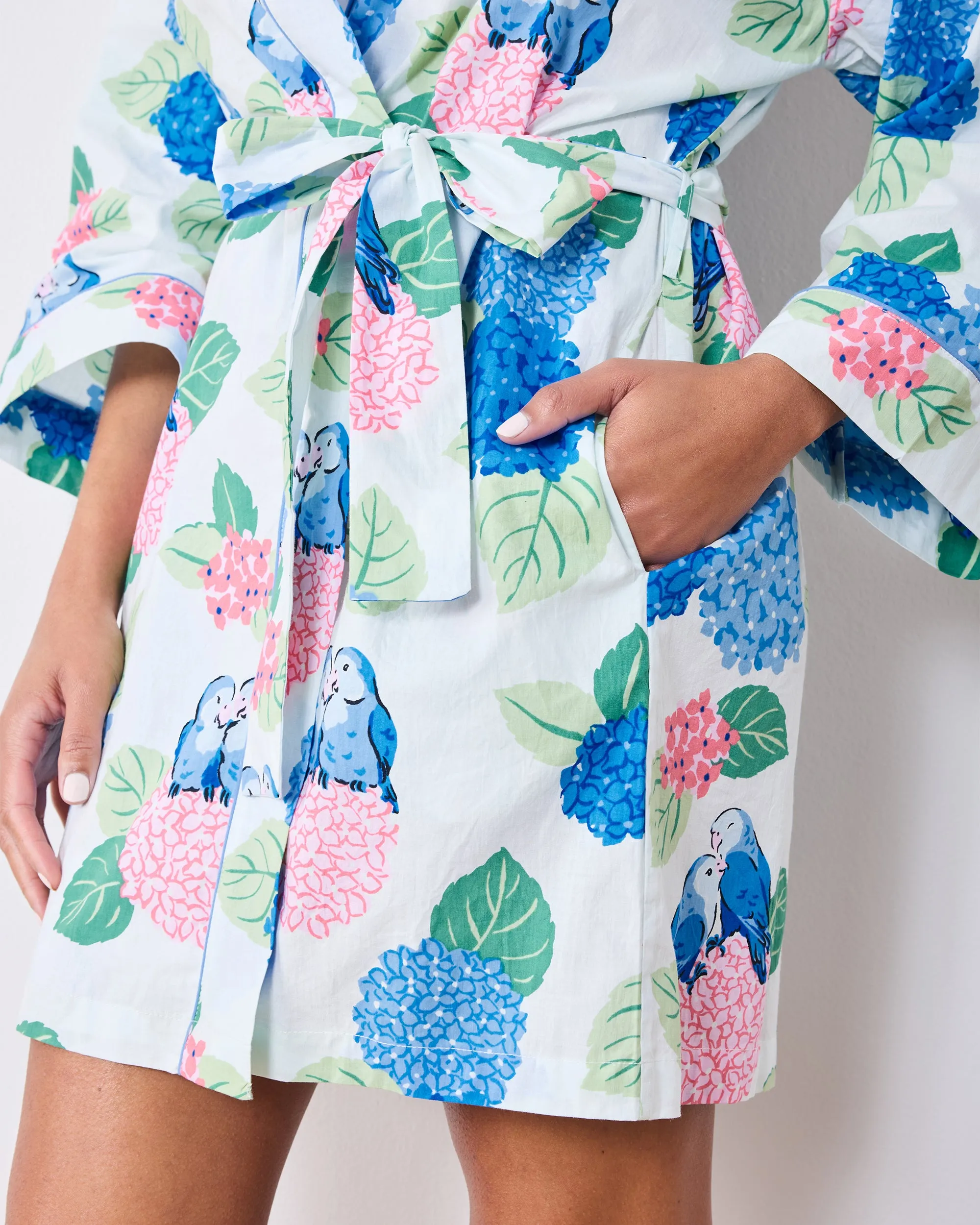 Hydrangea Honeymoon - Getting Ready Robe - Cloud sold by Printfresh product image thumbnail 4