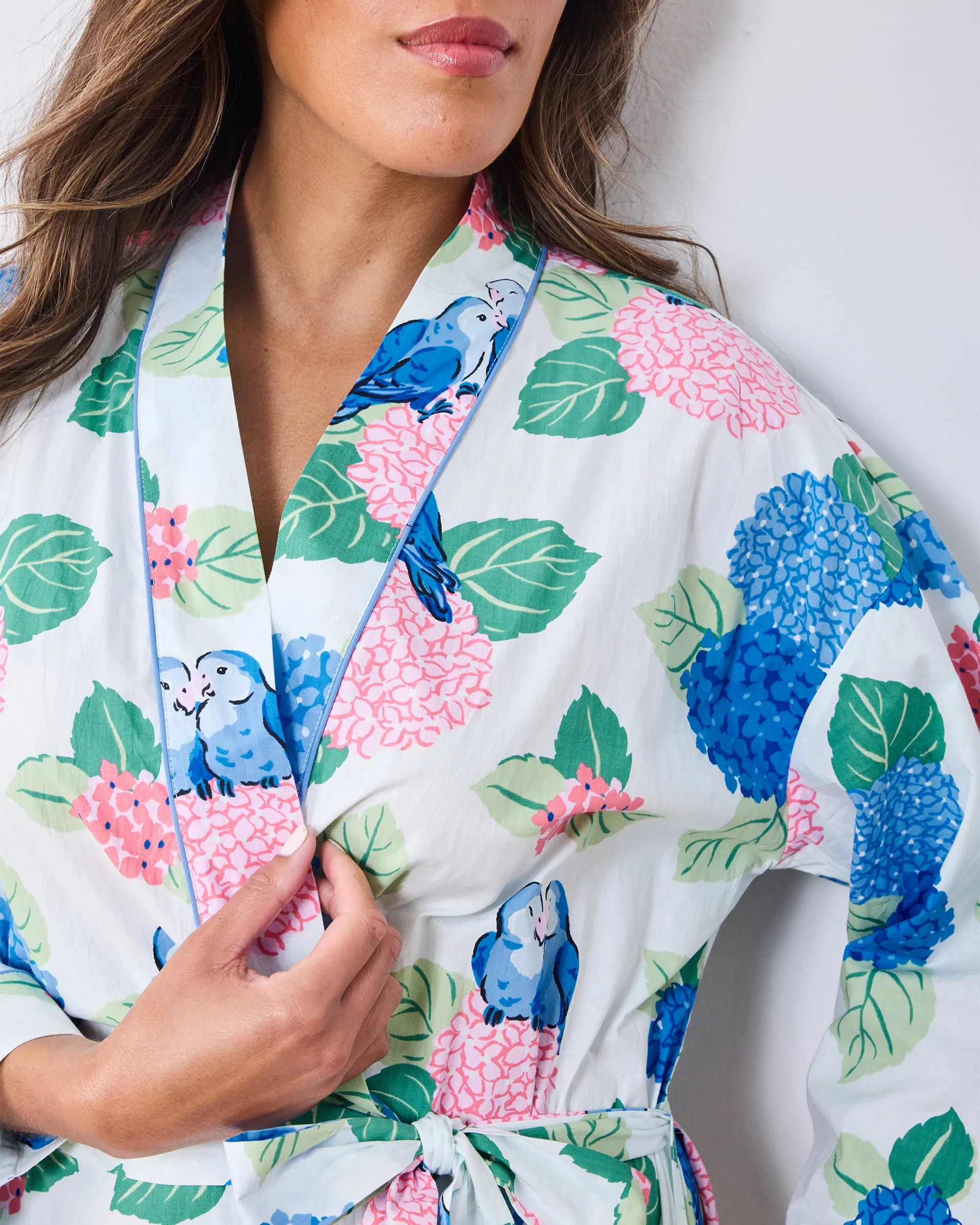 Hydrangea Honeymoon - Getting Ready Robe - Cloud sold by Printfresh product image thumbnail 3