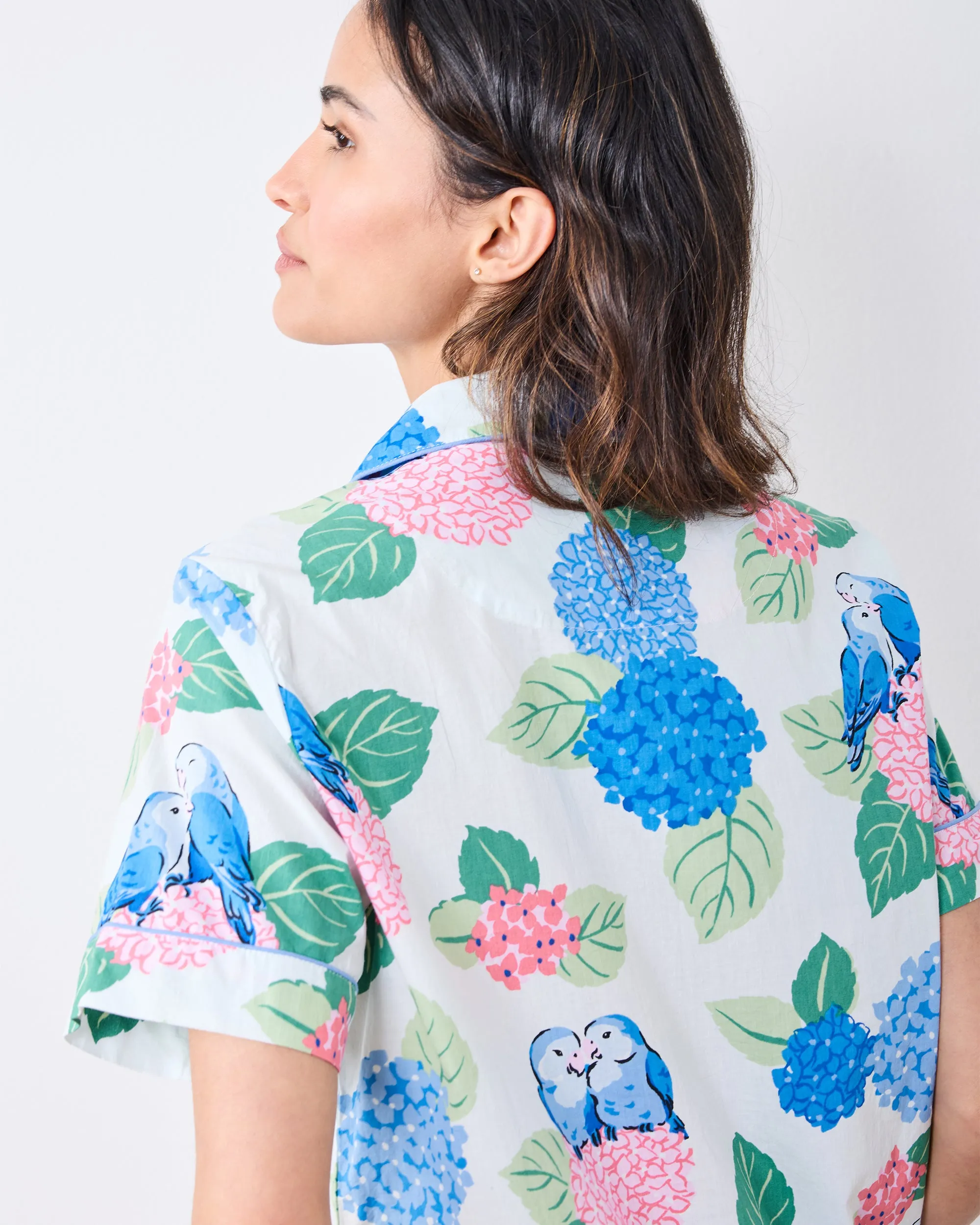 Hydrangea Honeymoon - Short PJ Set - Cloud sold by Printfresh product image thumbnail 3