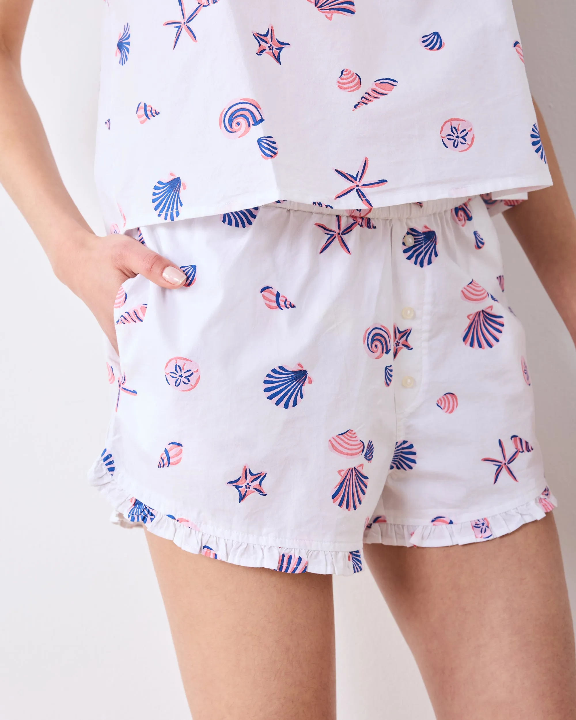 Scattered Shells - Back to Bed Short Set - Pink Cloud sold by Printfresh product image thumbnail 4