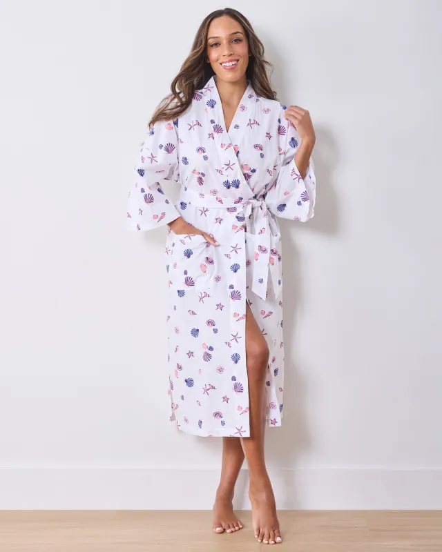 Scattered Shells - Long Robe - Pink Cloud made by Printfresh