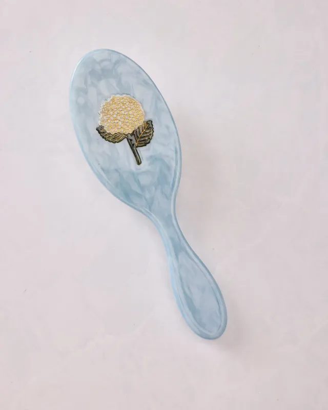 Blue Combo - Hand Painted Hydrangea Amazing Hair Day Brush - Solar Eclipse made by Printfresh