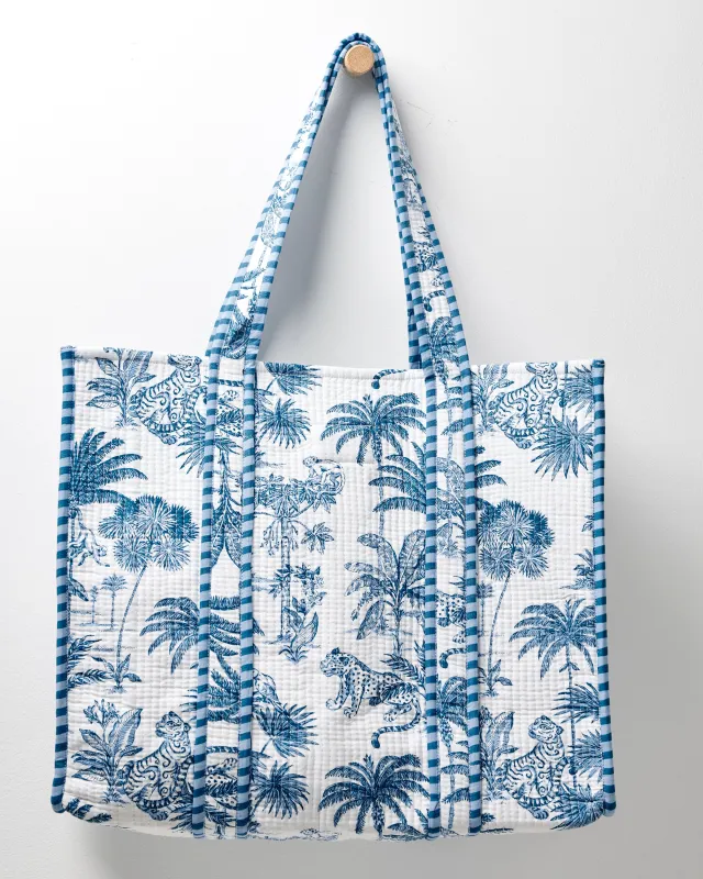 Tropical Toile - Traveler Tote - Cloud made by Printfresh