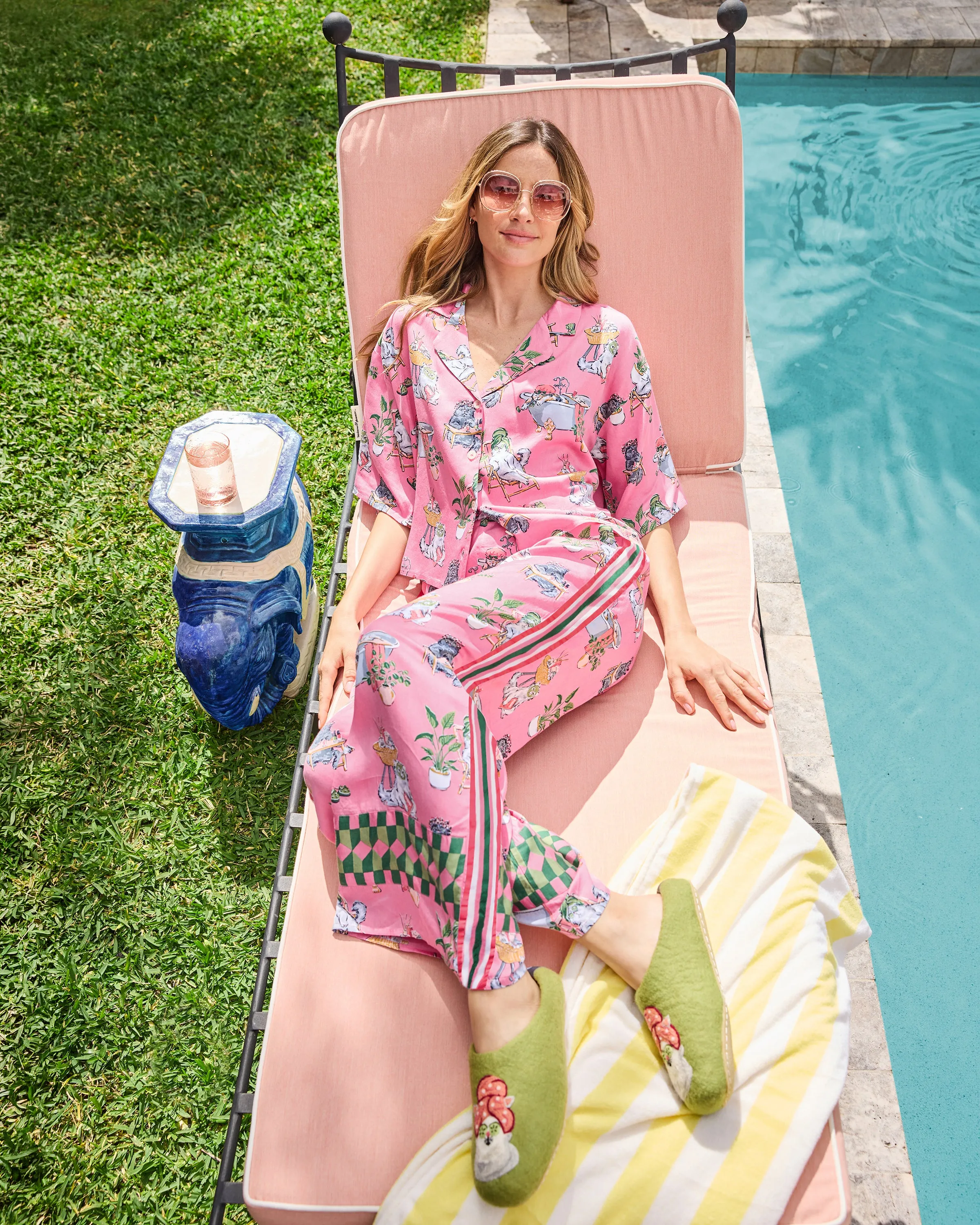 French Knot X PF - Spa Day Slipper - Cucumber Water sold by Printfresh product image thumbnail 2